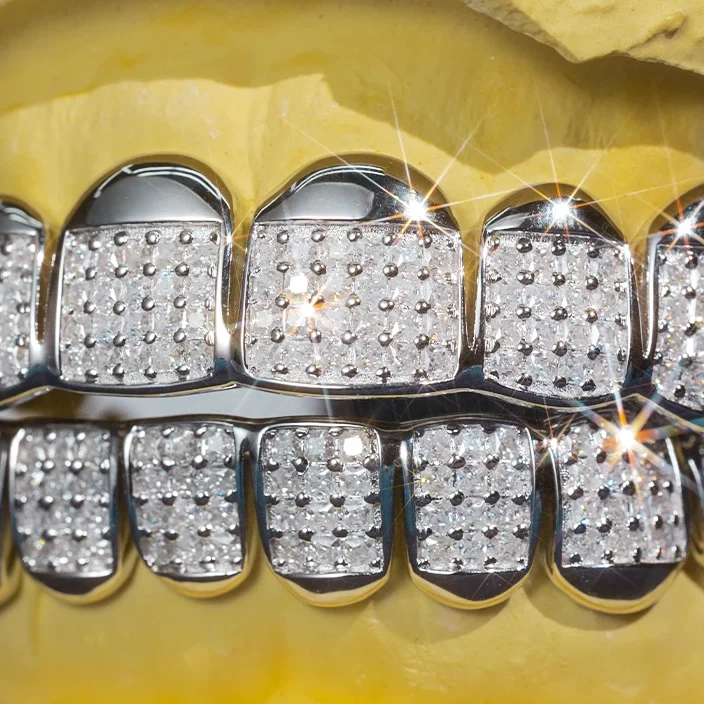 Custom Fully Iced Princess Cut Grillz - Image 9