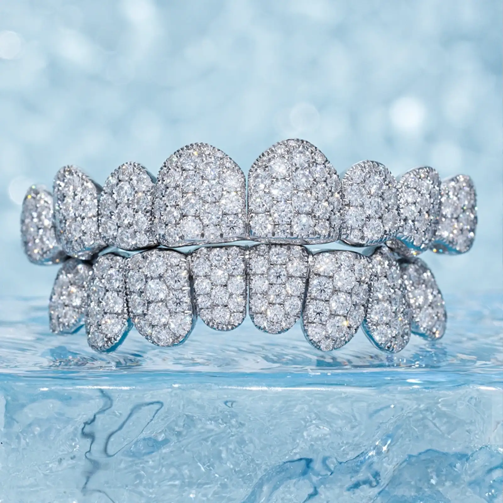Custom Jumbo (6 Pointers) Moissanite Diamond Grillz - Image 3