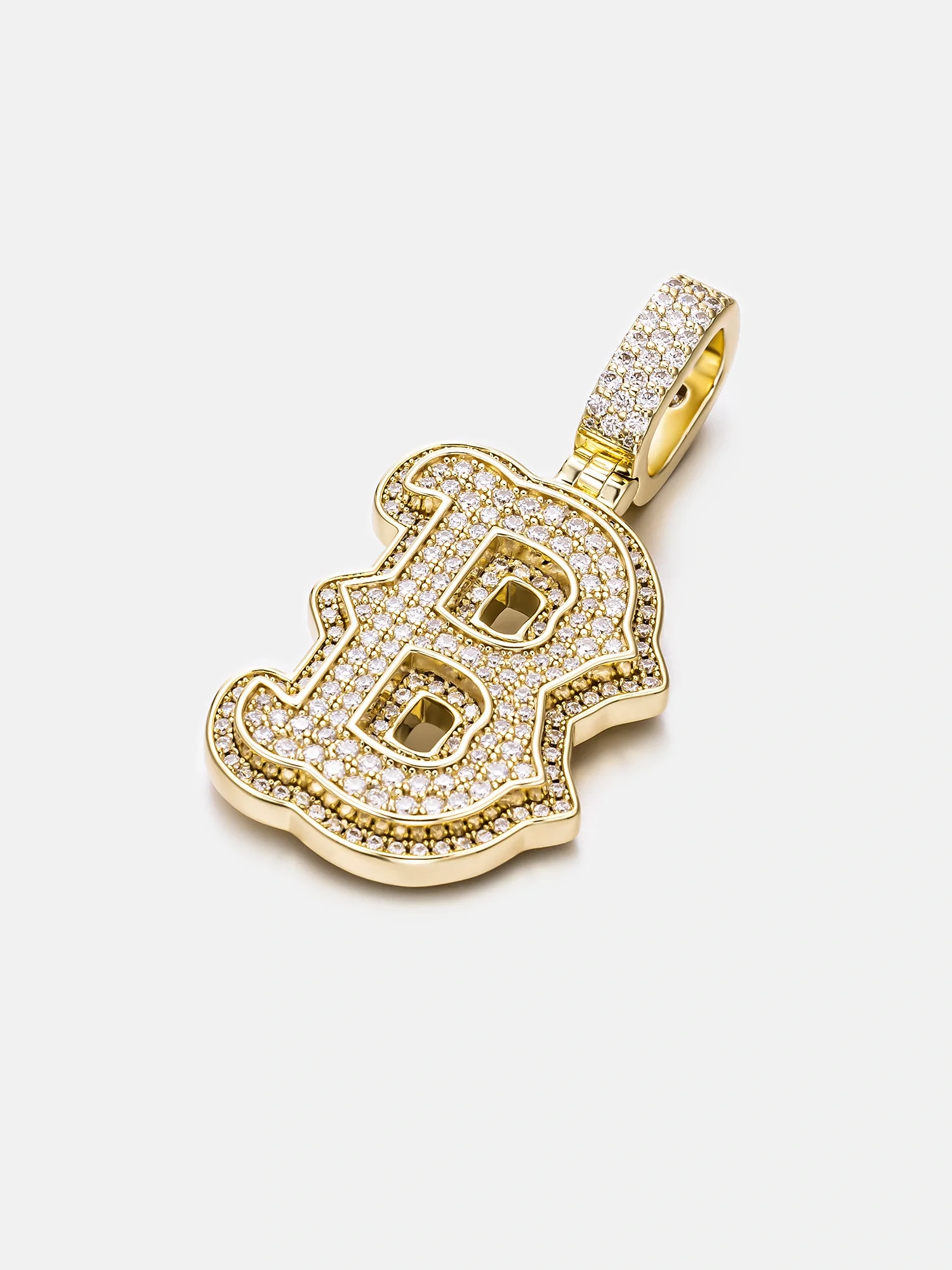 Custom Made B Moissanite Pendant - Image 3