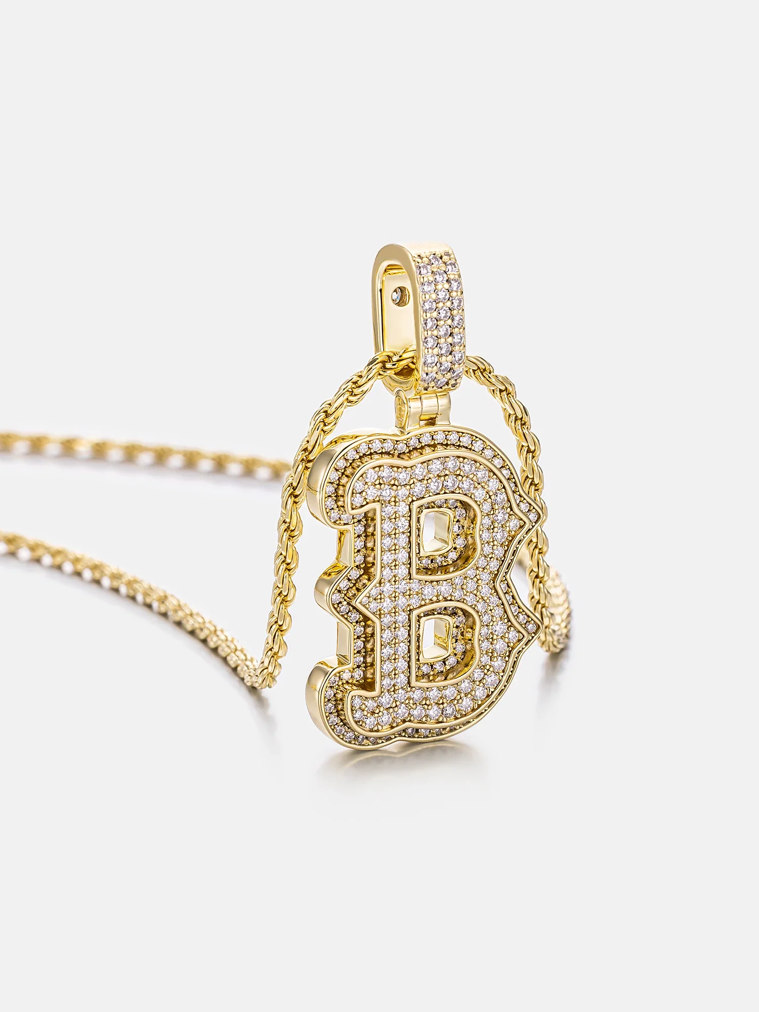 Custom Made B Moissanite Pendant - Image 4