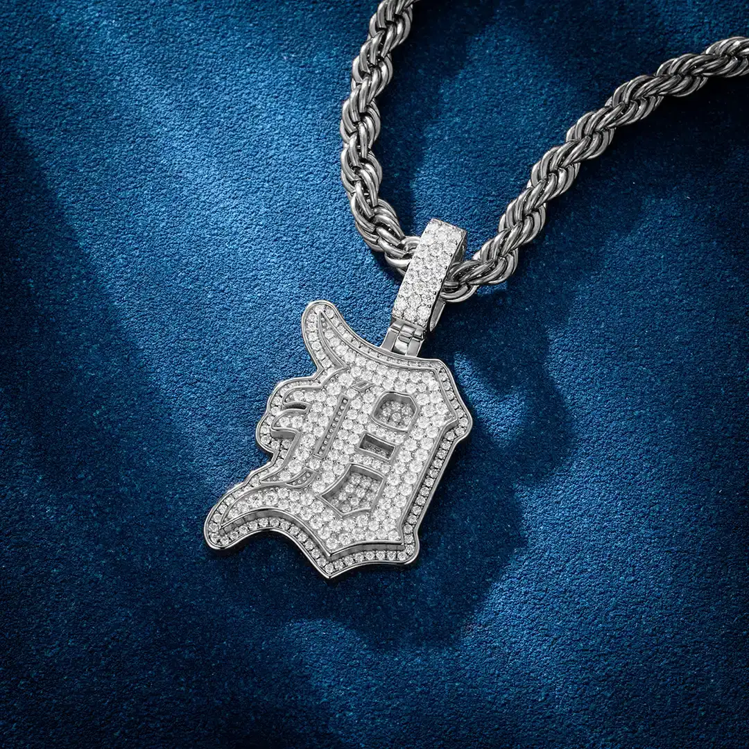 Custom Made D Moissanite Pendant - Image 5
