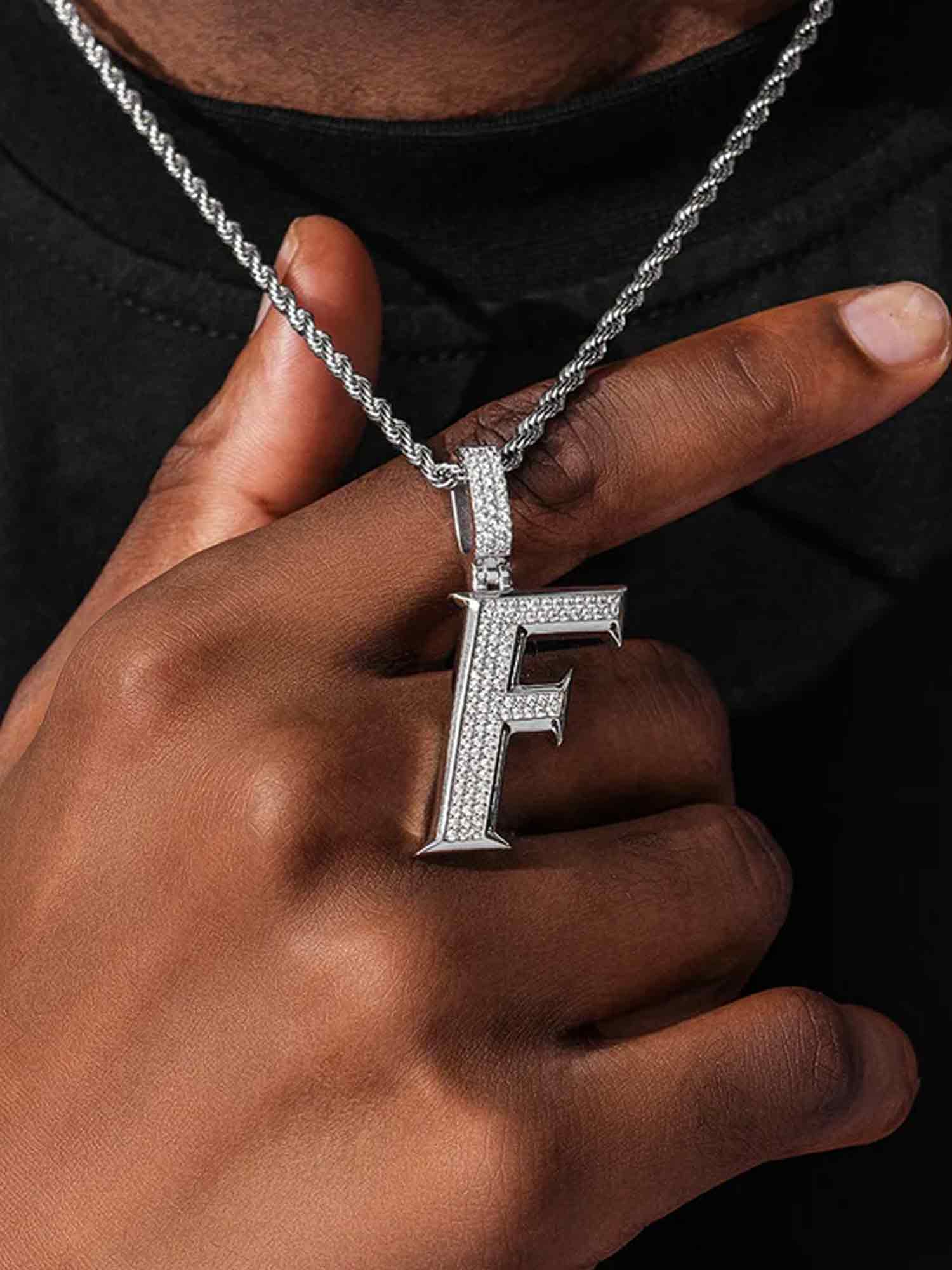 Custom Made F Moissanite Pendant - Image 5