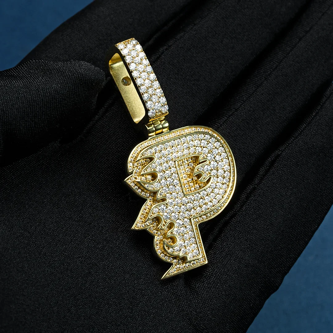Custom Made P Moissanite Pendant - Image 5