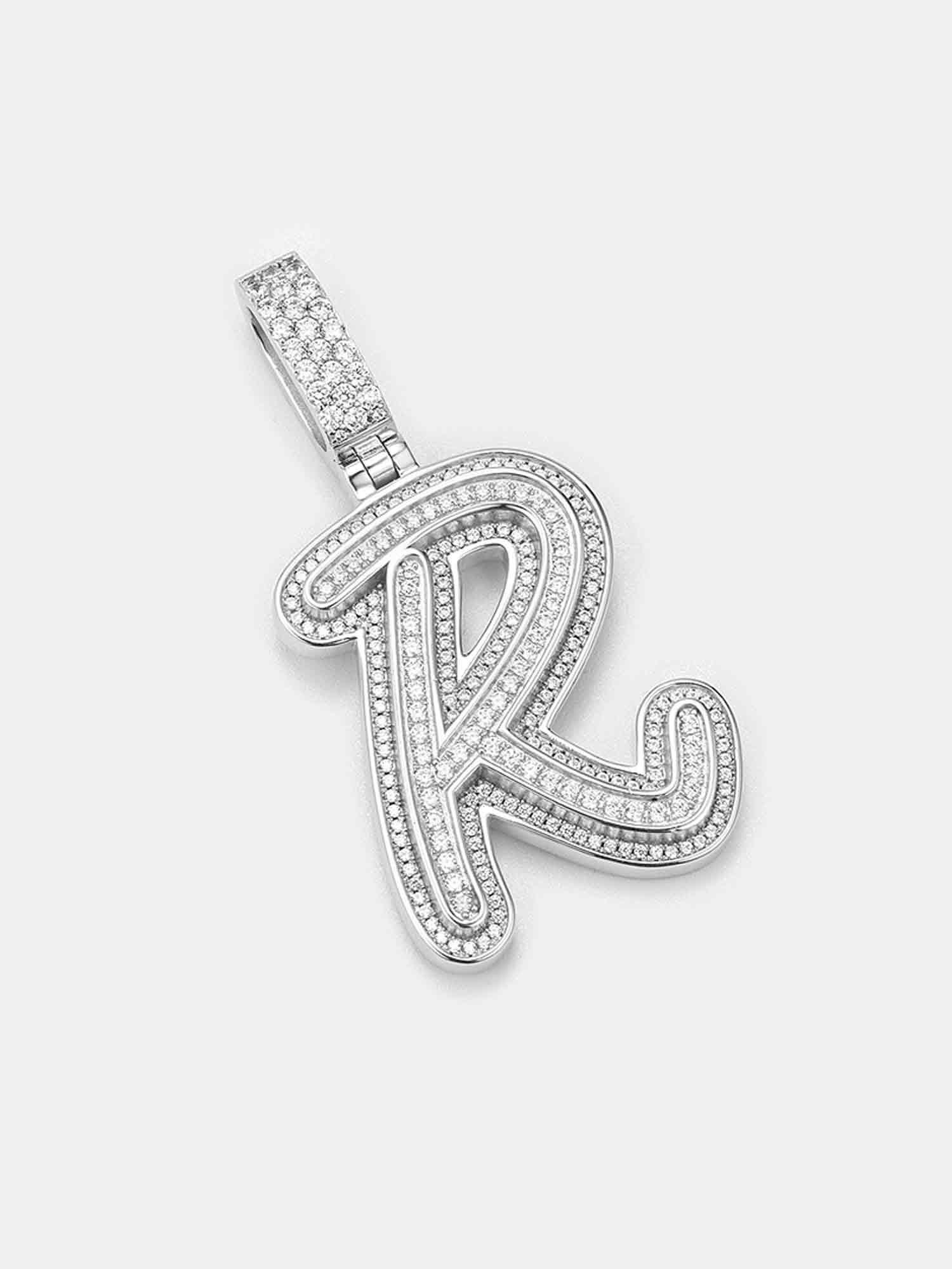 Custom Made R Moissanite Pendant - Image 4