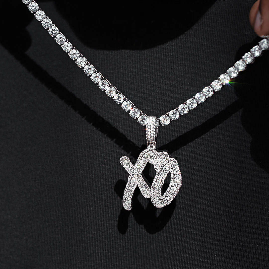 Custom Made XO Moissanite Pendant - Image 6
