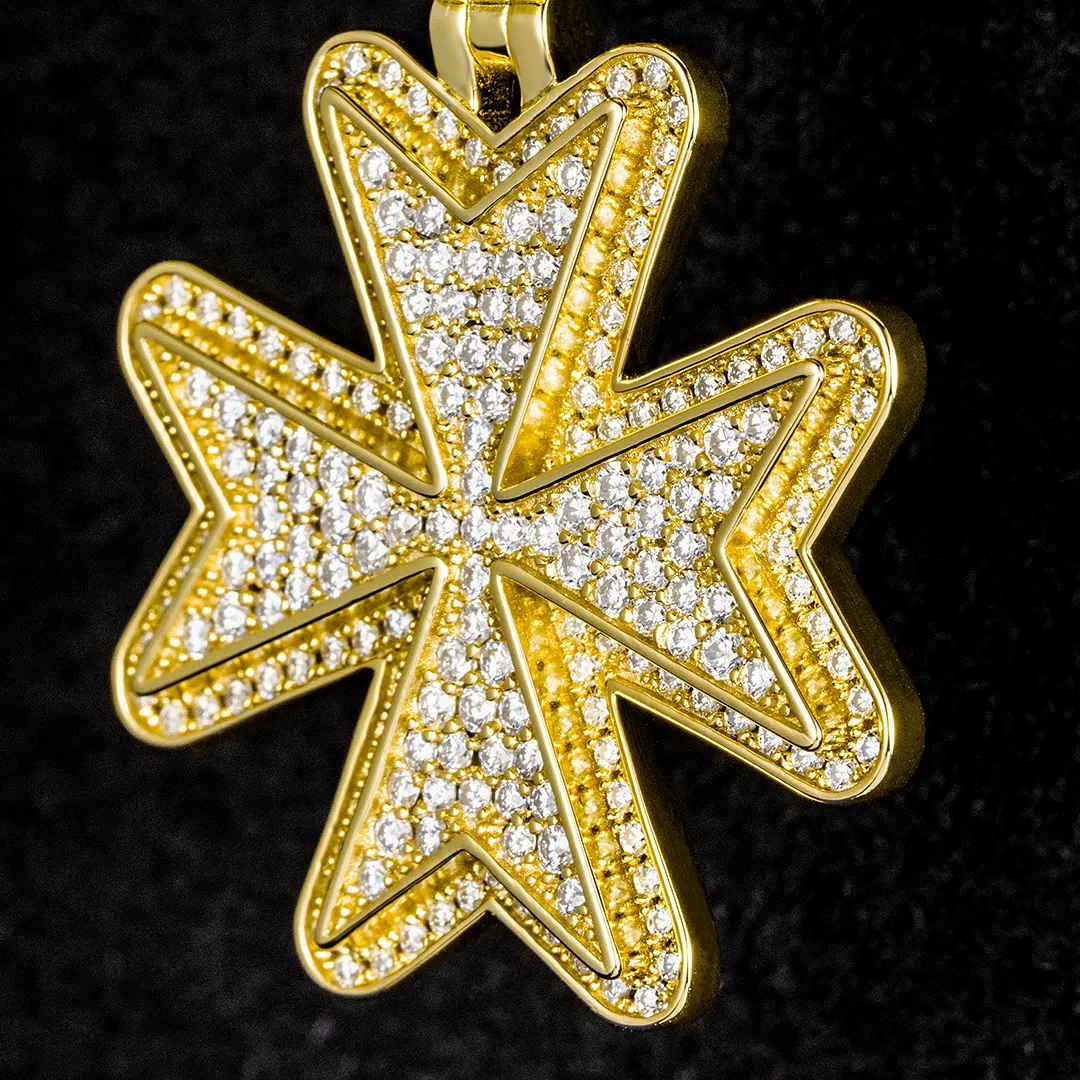Custom Moissanite Maltese Cross Pendant - Image 3