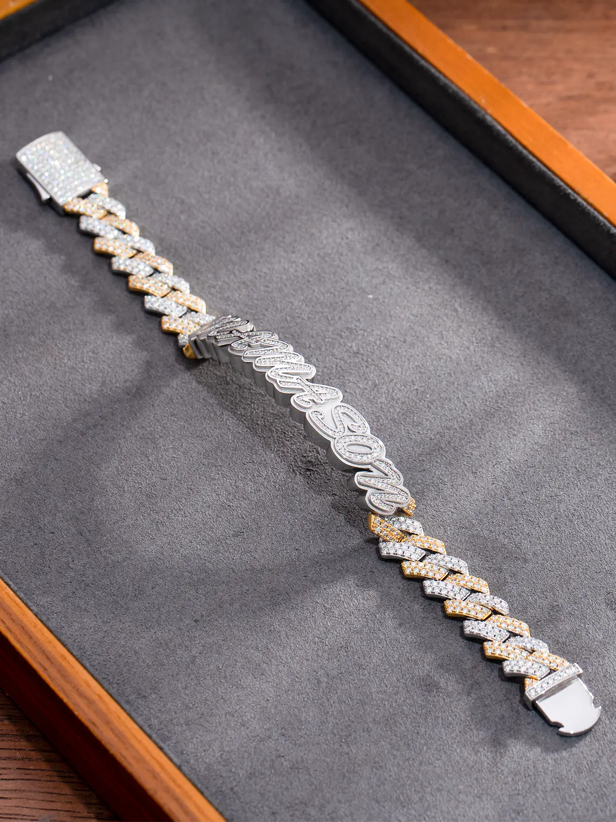 Custom Letters Prong Cuban Bracelet - Image 3