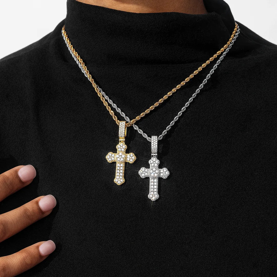 Custom Moissanite Orthodox Cross Pendant - Image 6