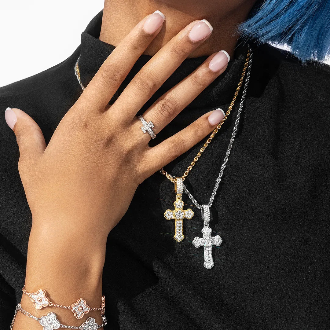Custom Moissanite Orthodox Cross Pendant - Image 7
