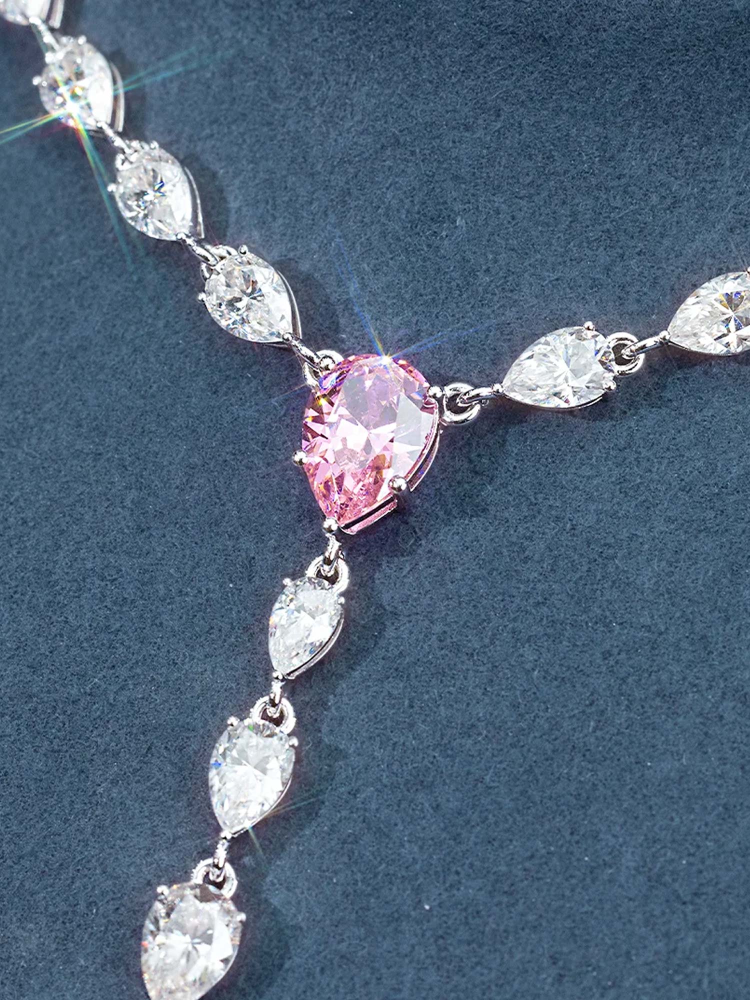 Custom Pear Cut Drop Necklace - Image 2