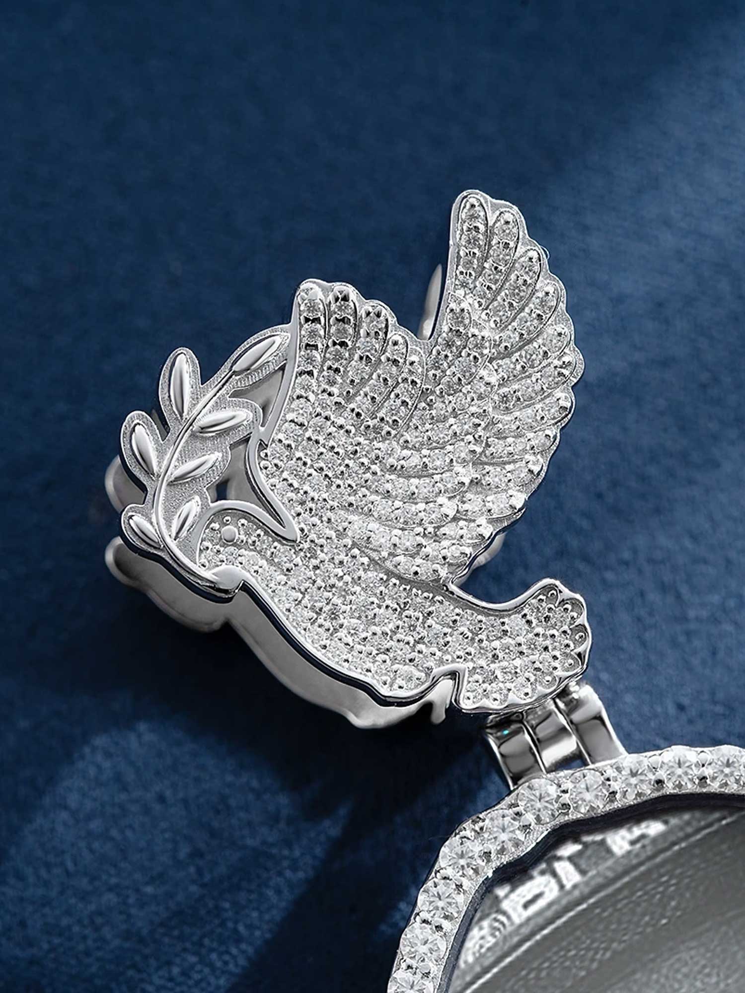 Custom Picture Pendant with Flying Dove - Image 4