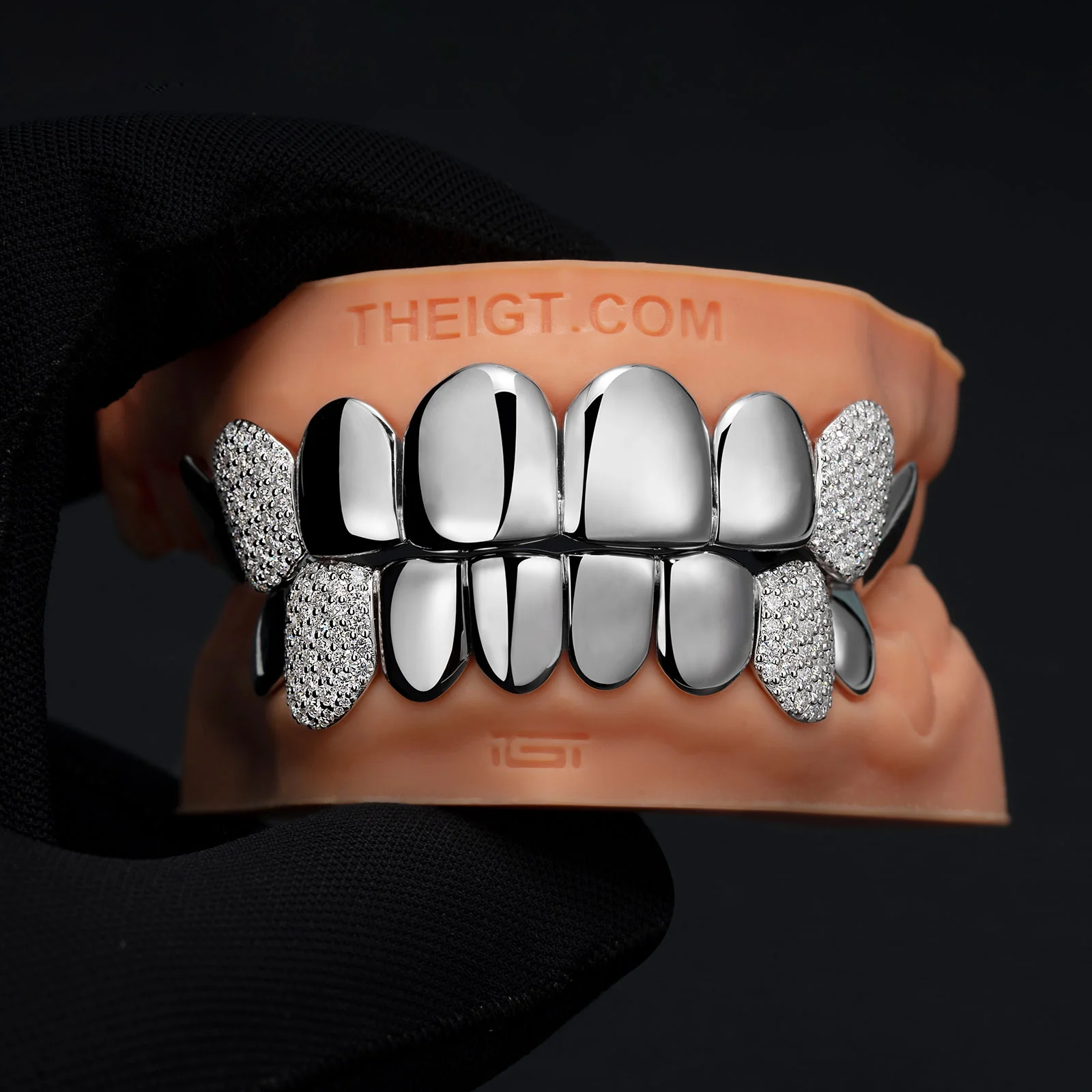 Custom Polished Gold & Diamond Grillz - Image 6