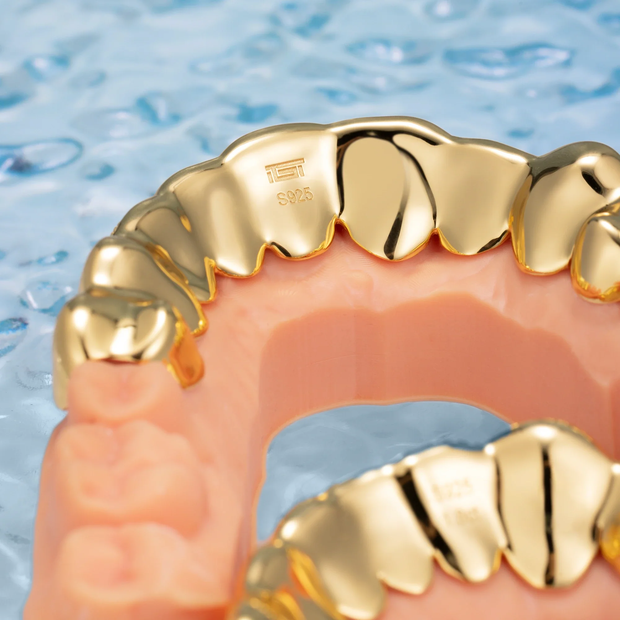 Custom Polished Gold & Diamond Grillz - Image 7