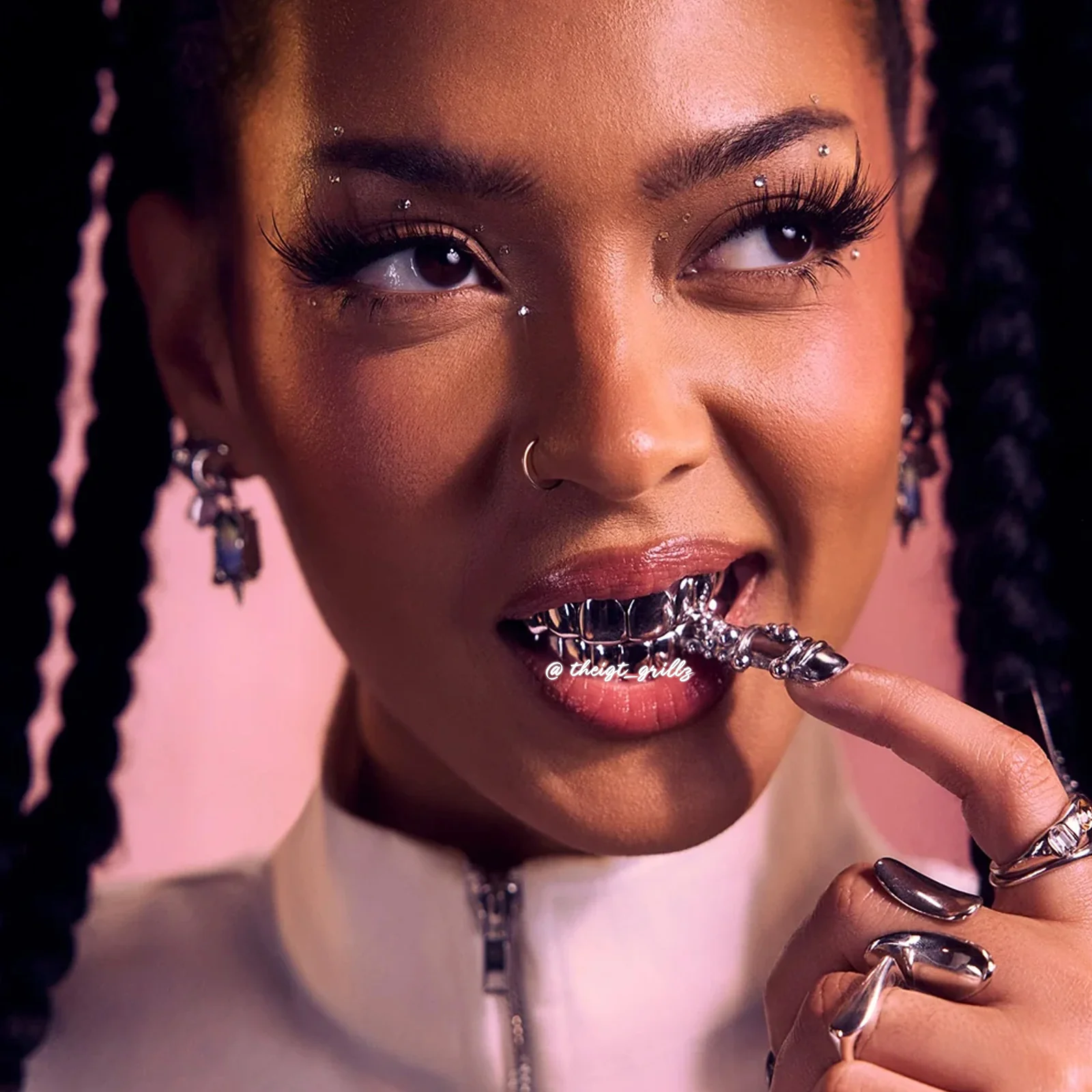Custom Polished White Gold Grillz - Image 5