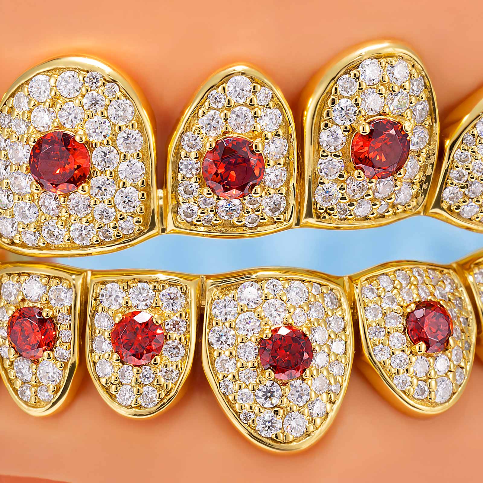 Custom Red Gemstone Grillz - Image 2