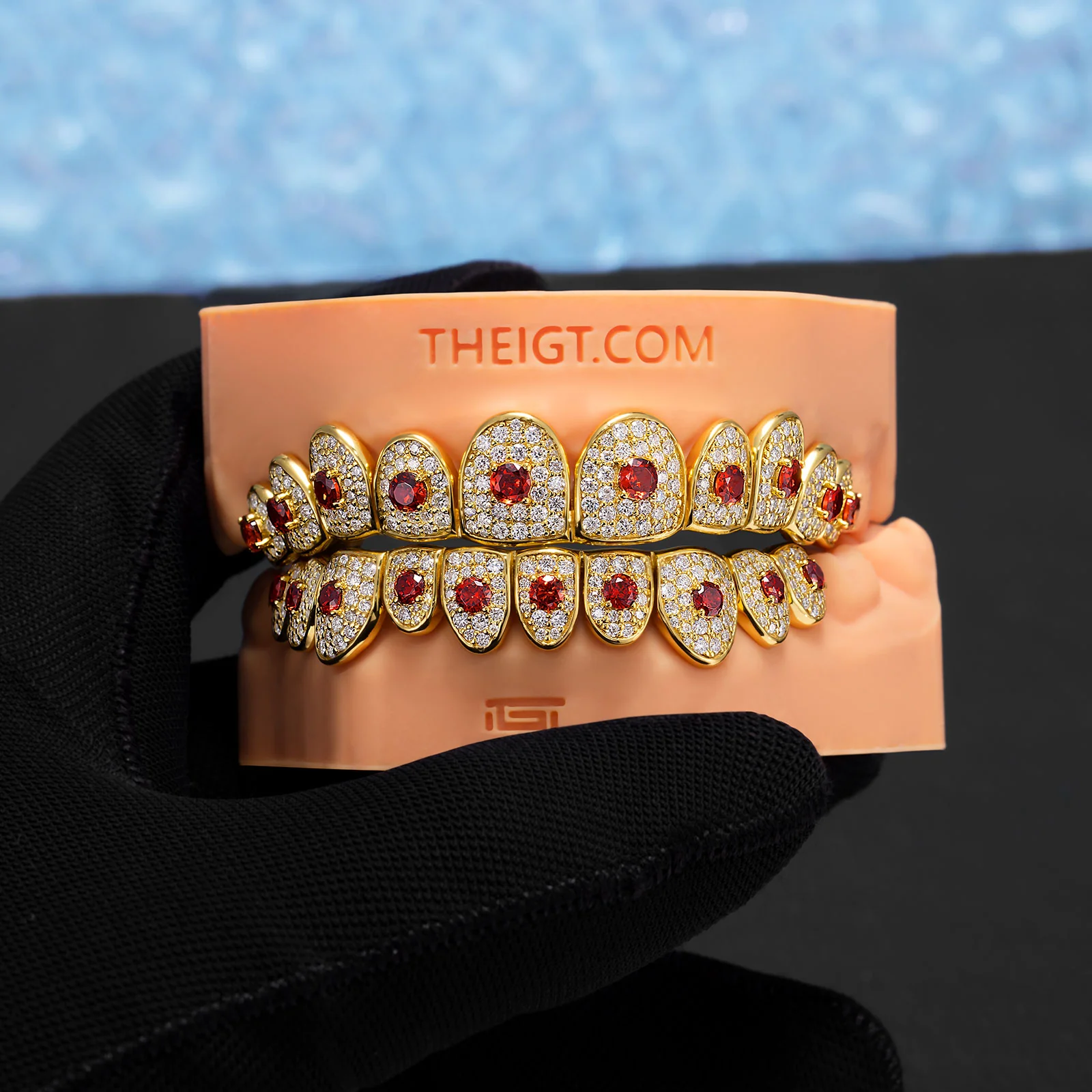 Custom Red Gemstone Grillz - Image 3