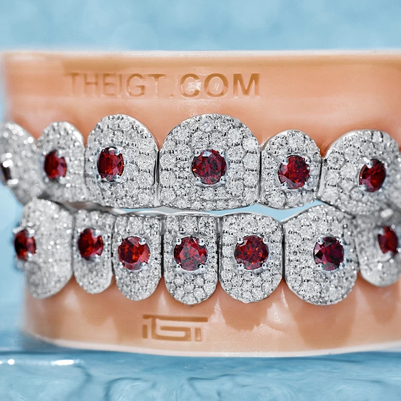 Custom Rimless Set Red Gemstone Grillz - Image 3