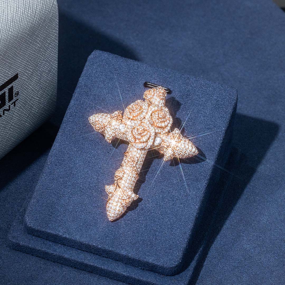 Custom Rose Cross Pendant - Image 5