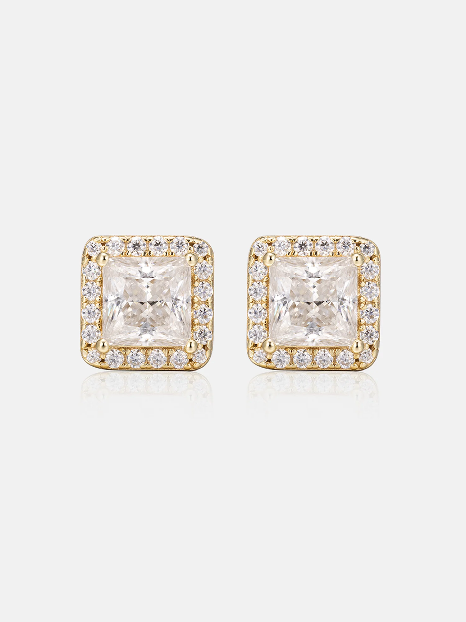 Custom S925 Princess Cut Stud Earrings - Image 2
