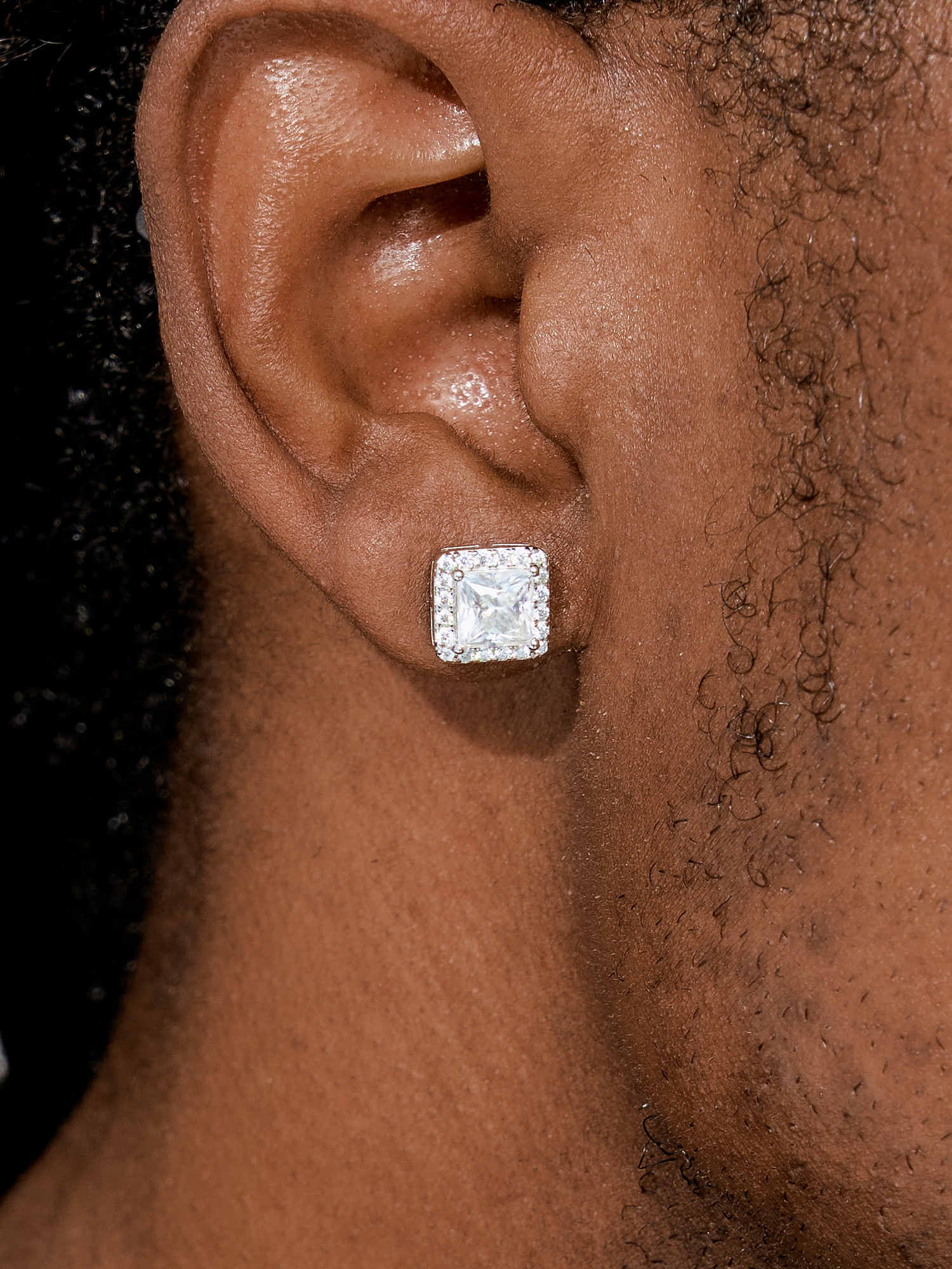 Custom S925 Princess Cut Stud Earrings - Image 6