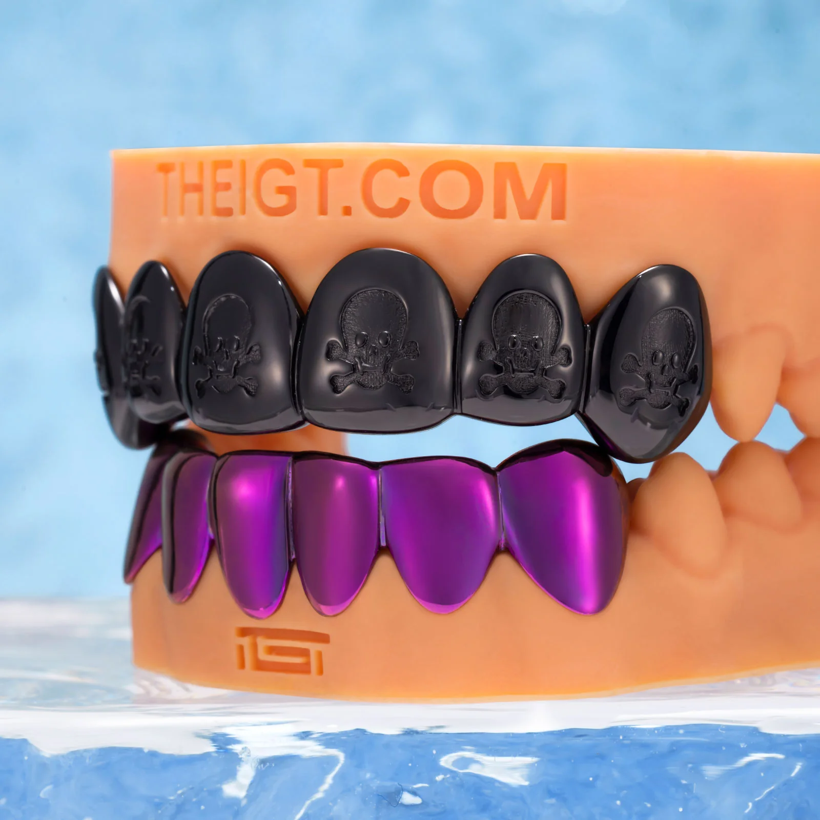 Death Row Skull & Purple Titanium Grillz - Image 3