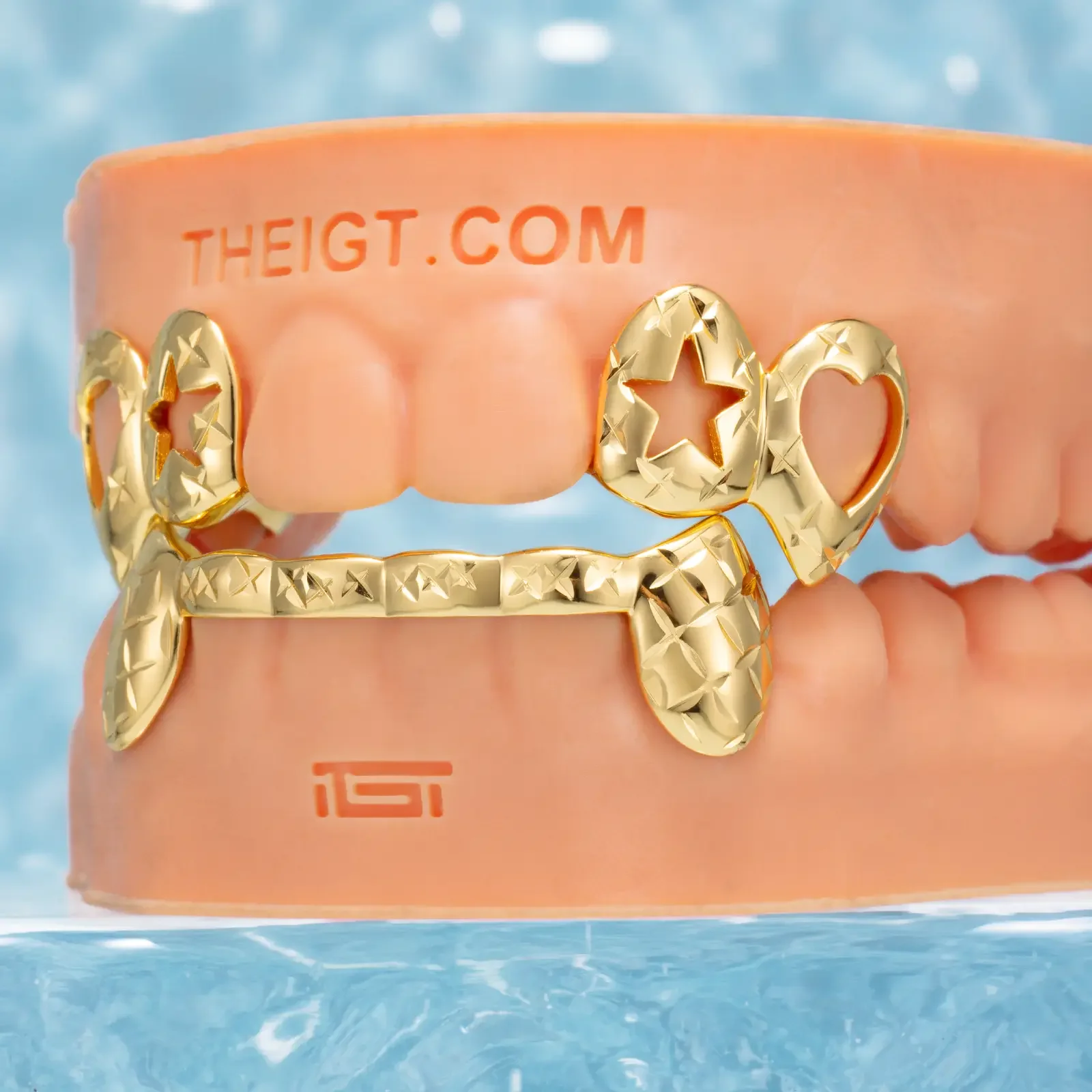 Diamond Cut Grillz W Heart & Star On Top - Image 2