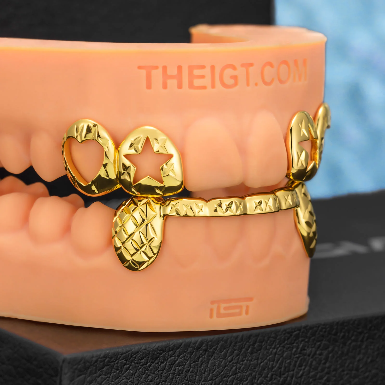 Diamond Cut Grillz W Heart & Star On Top - Image 5