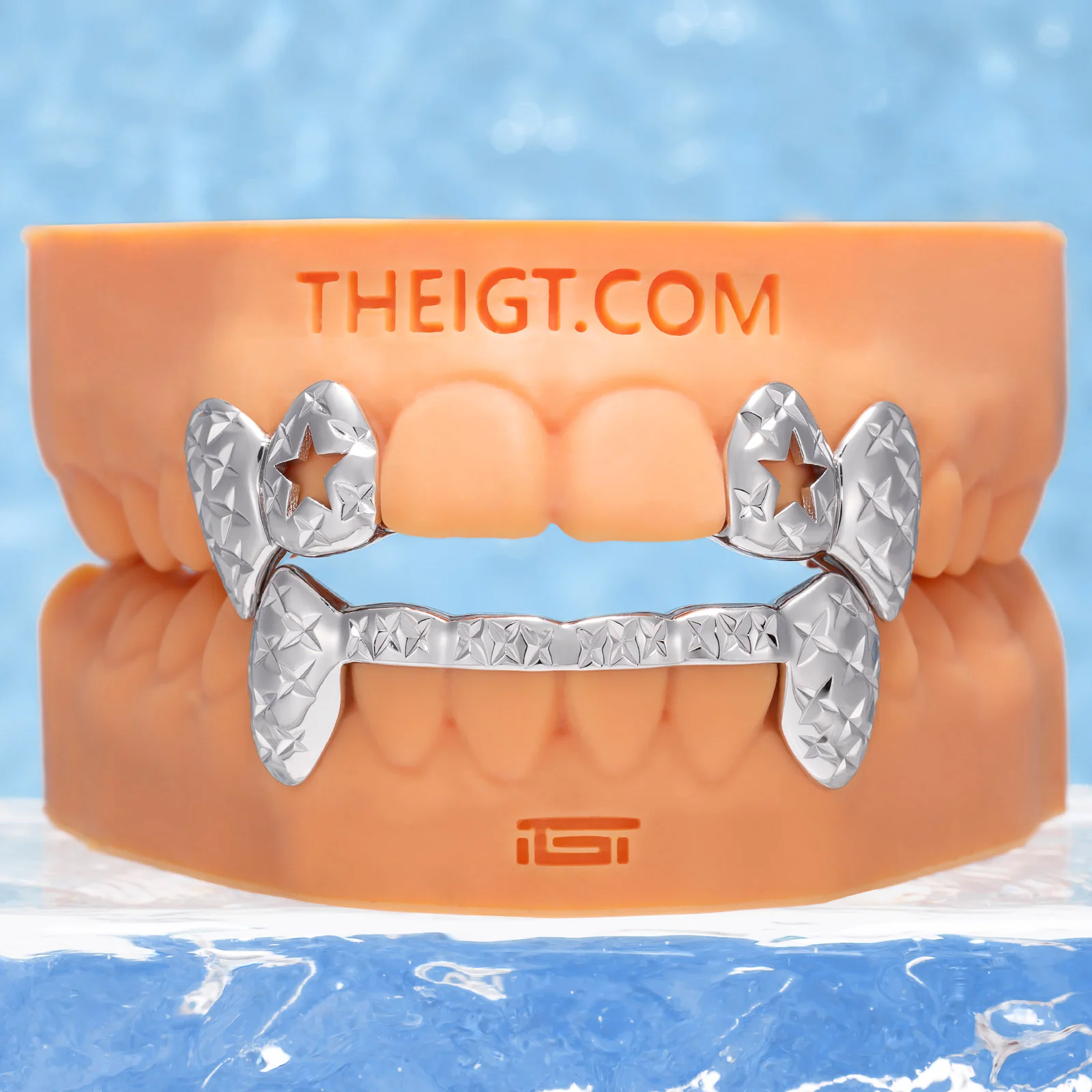 Diamond Cut Grillz W Heart & Star On Top - Image 6