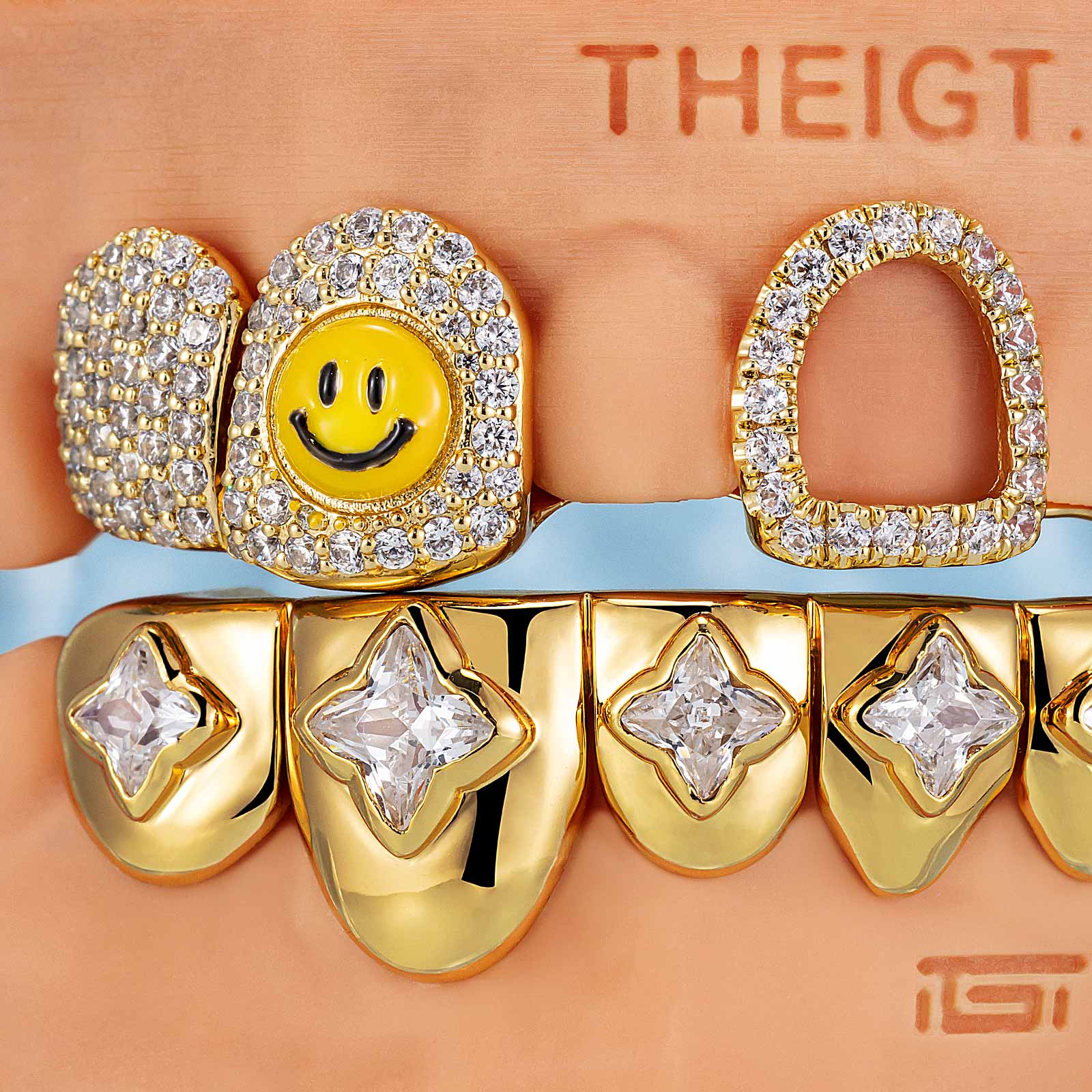 Diamond Smile Face And Sunflower Grillz - Image 4