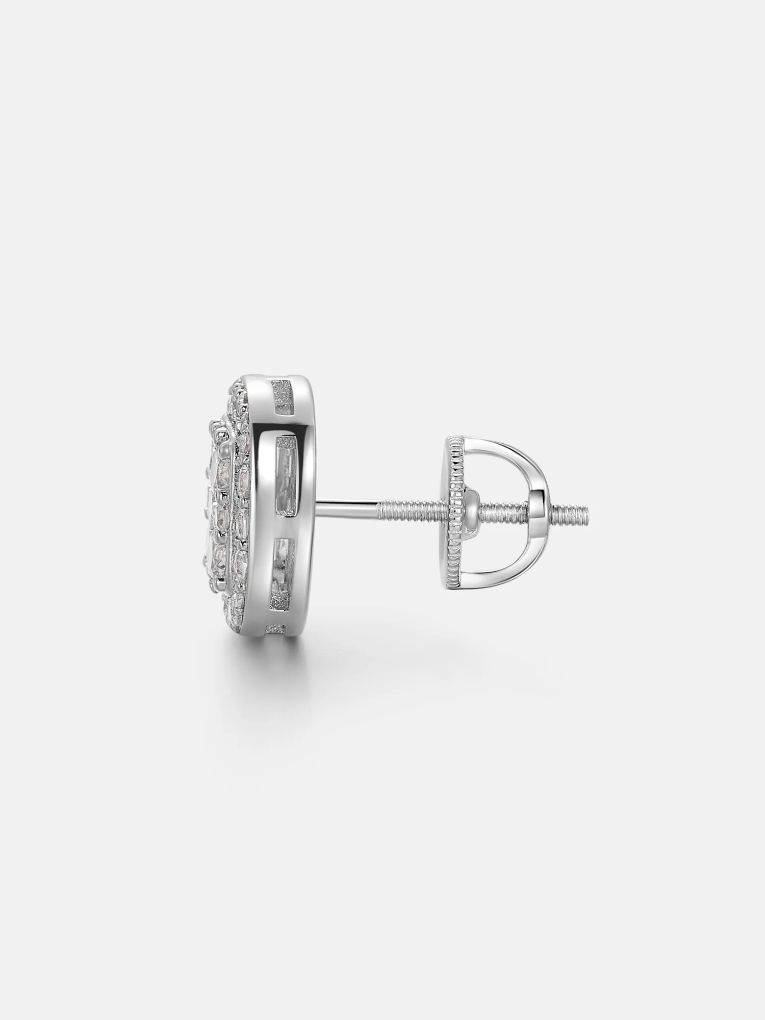 Double-layer Full Iced Moissanite Square Earrings - Image 4