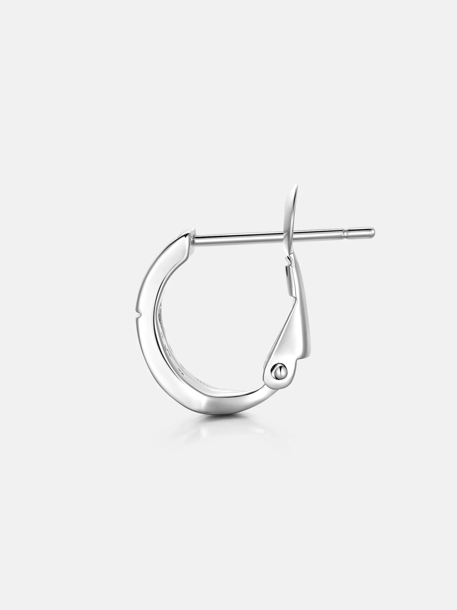Double Row Four Leaf Clover Moissanite Hoop Earrings - Image 4