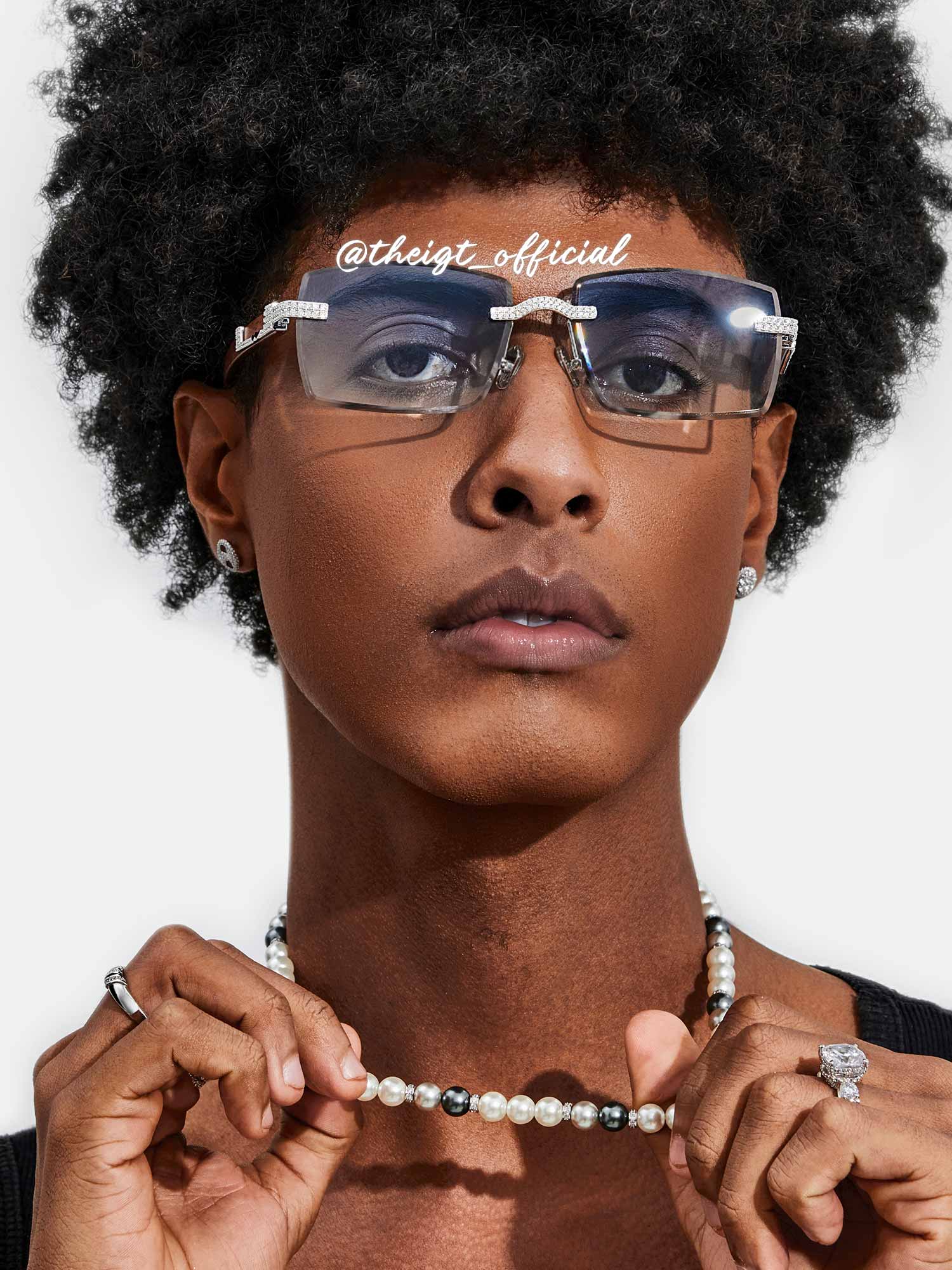 Double Row Moissanite Rimless Sunglasses - Image 8