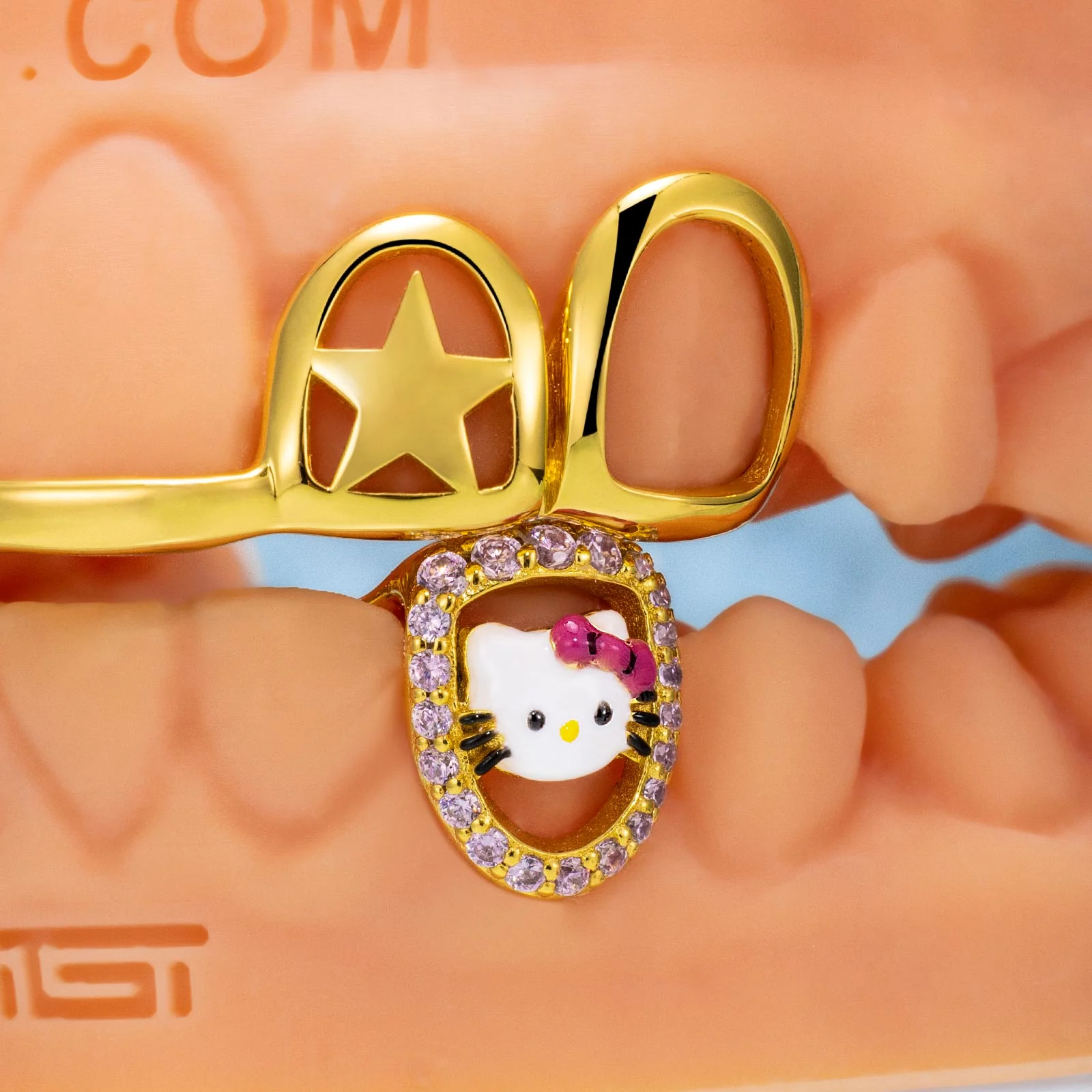 Double Star Cap (Top) W Opal & Kitty (Bottom) Grillz - Image 4