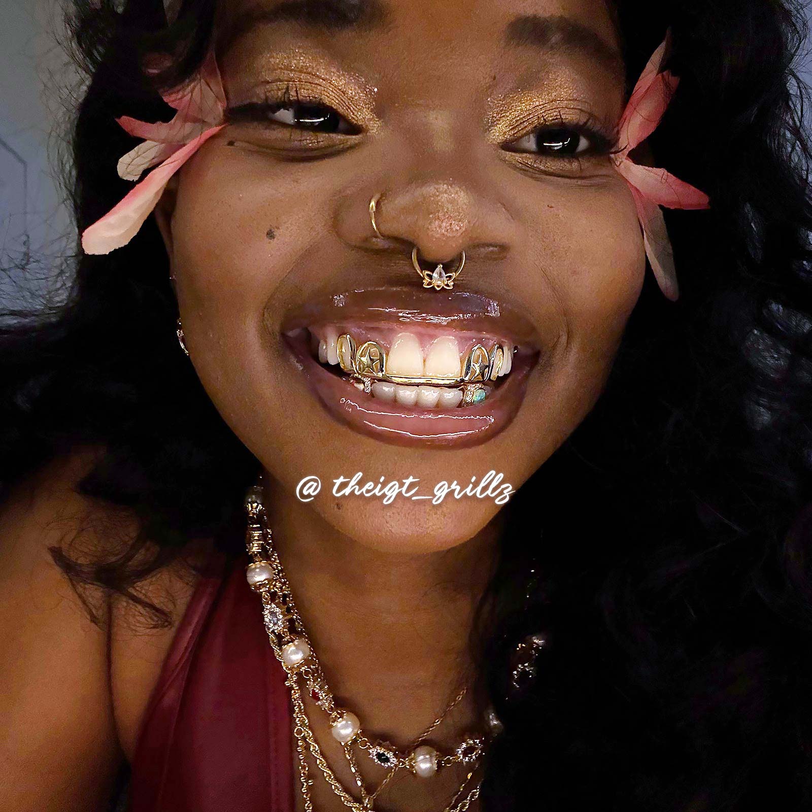 Double Star Cap (Top) W Opal & Kitty (Bottom) Grillz - Image 5