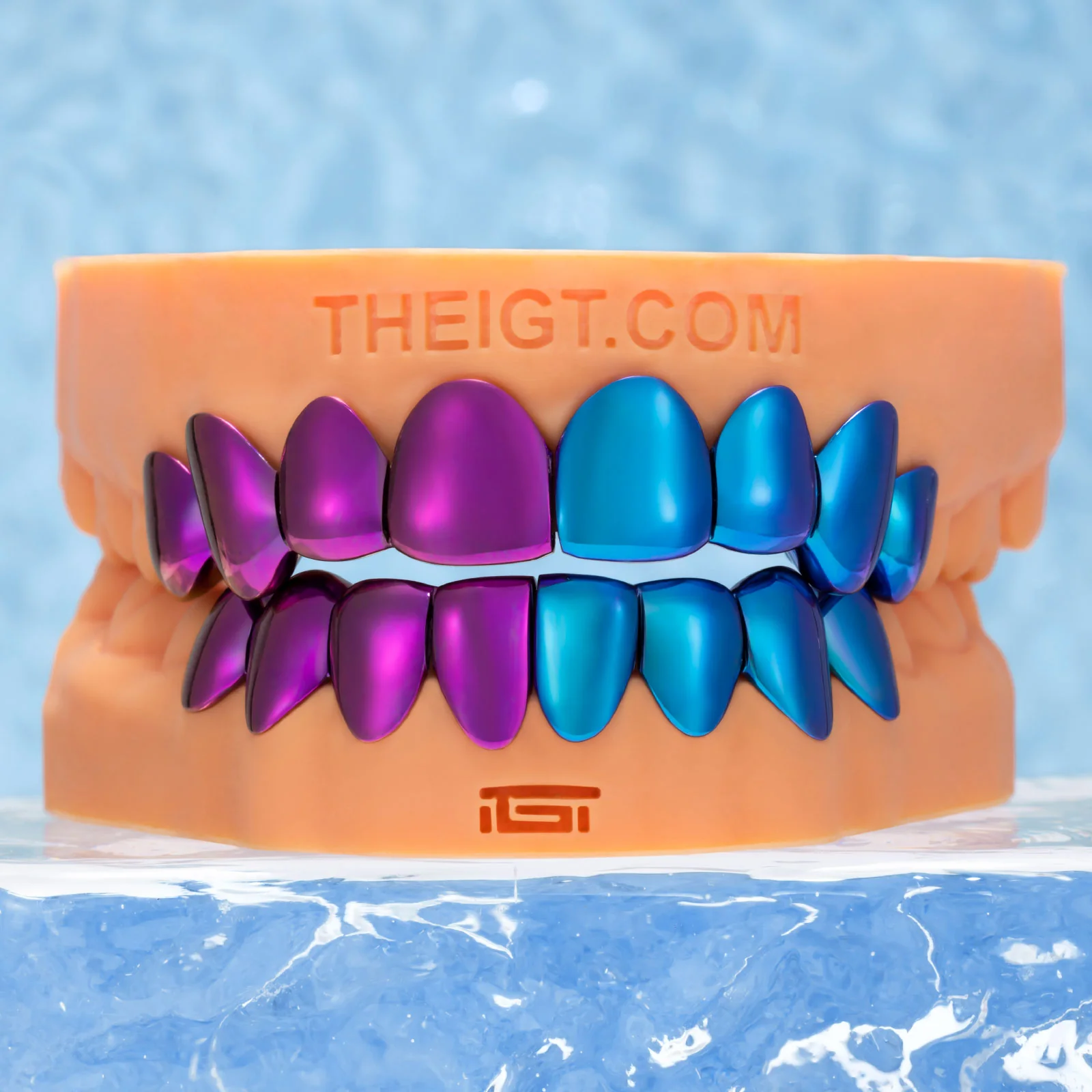 Fire & Ice Red Blue Titanium Grillz