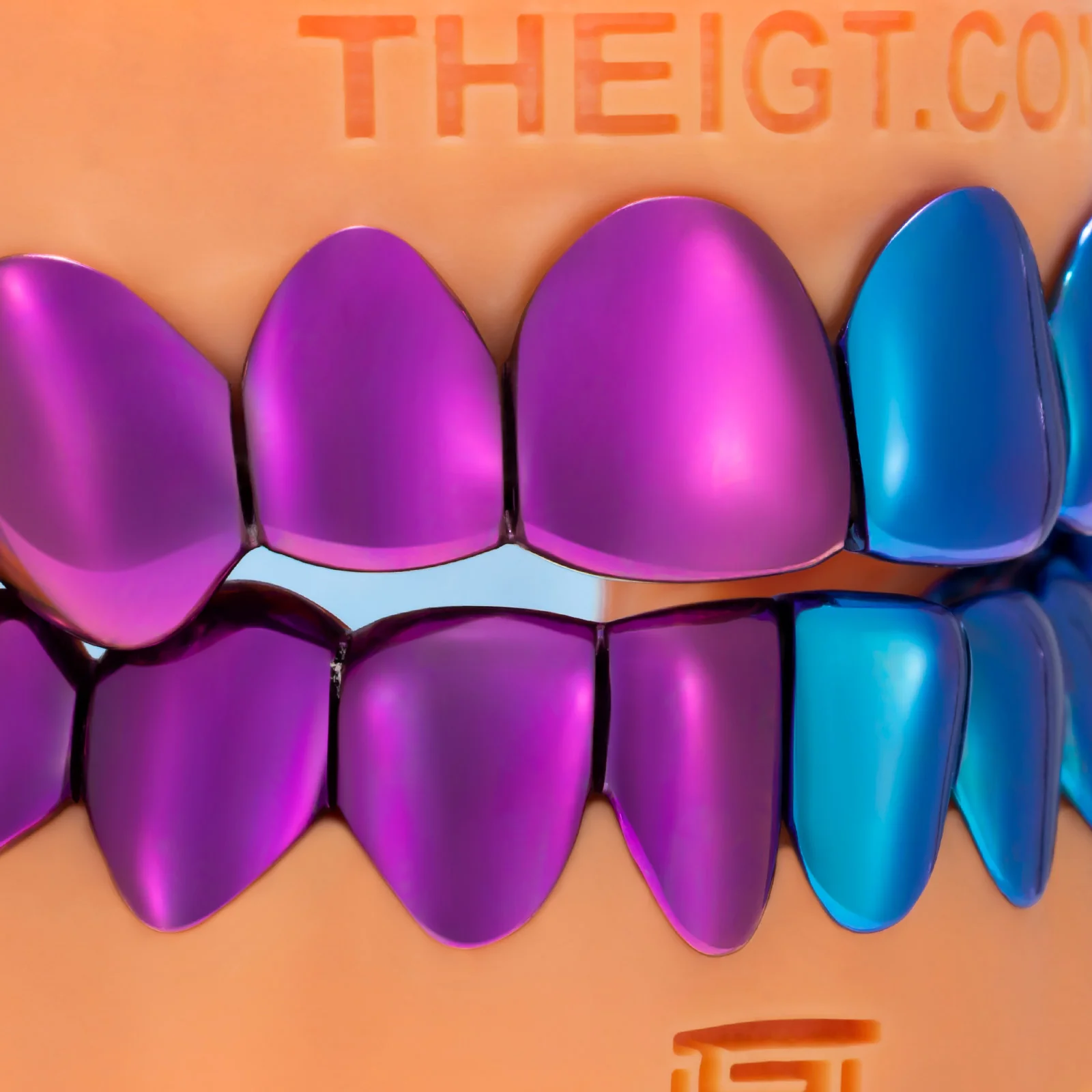 Fire & Ice Red Blue Titanium Grillz - Image 2