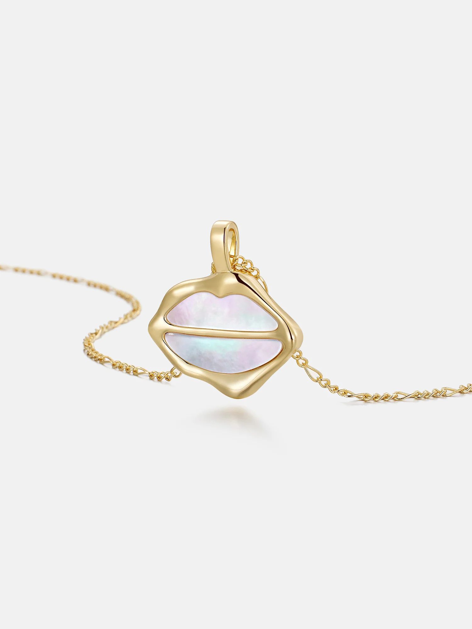 Fluid White Fritillaria Lip Necklace - Image 3