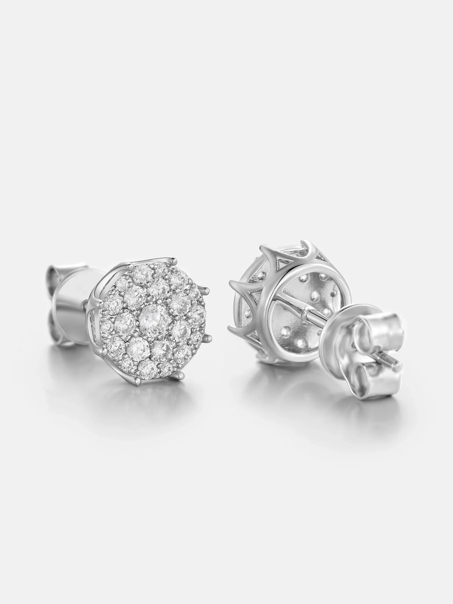 Full Paved Moissanite Cluster Earrings - Image 2
