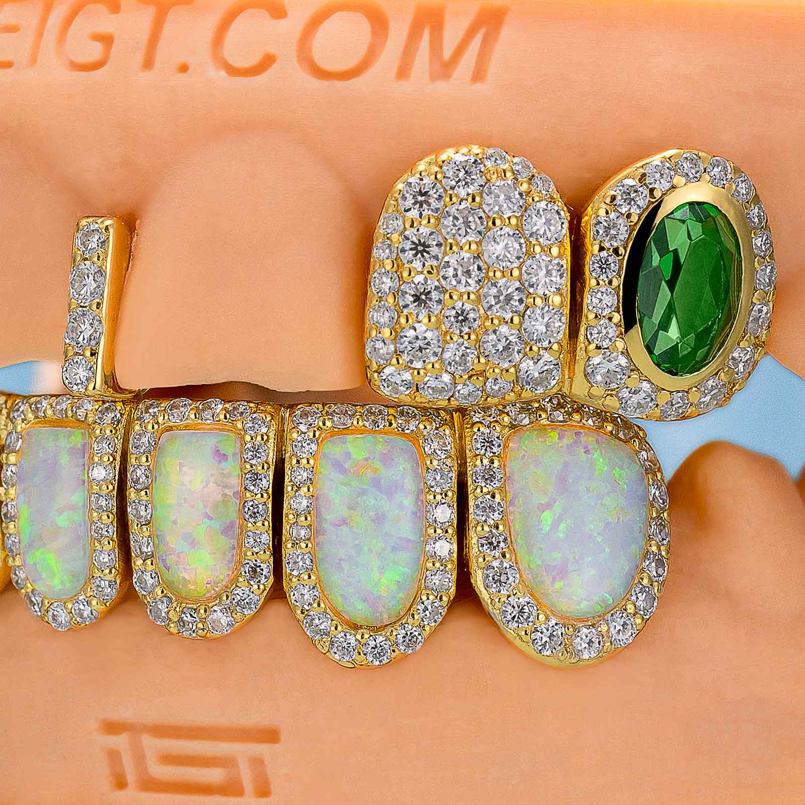 Gemstone & Opal Diamond Grillz - Image 3