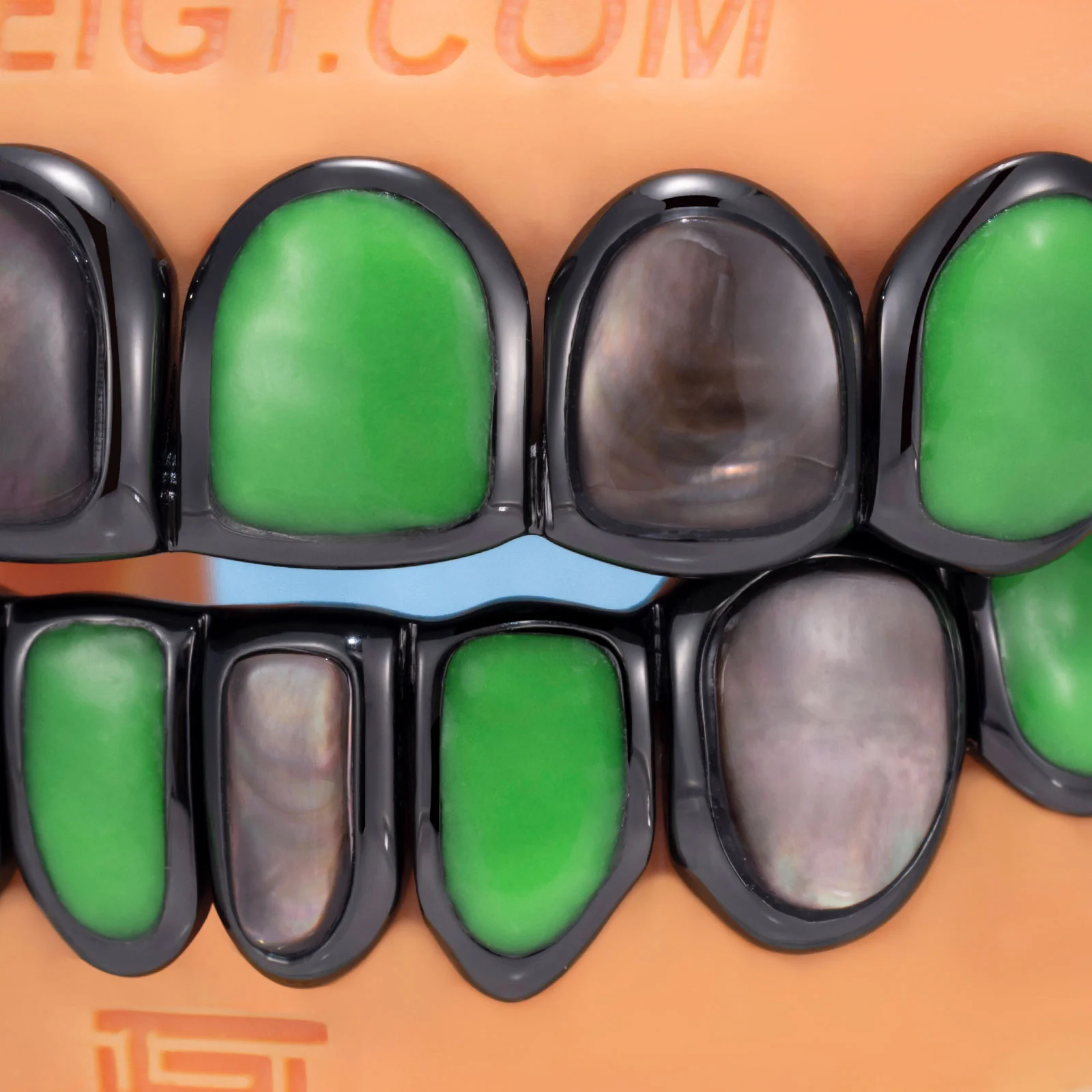 Glow-in-Dark Black Shell Grillz - Image 3