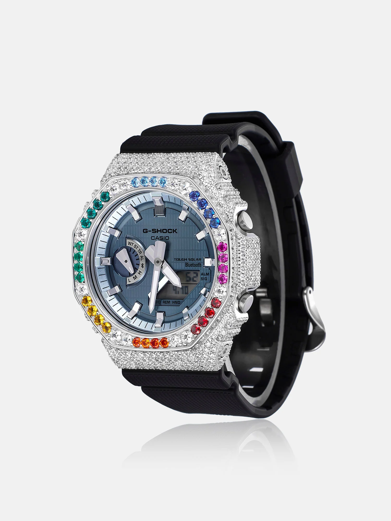 GM GBM 2100 Rainbow Gem White Moissanite Iced Bezel - Image 3