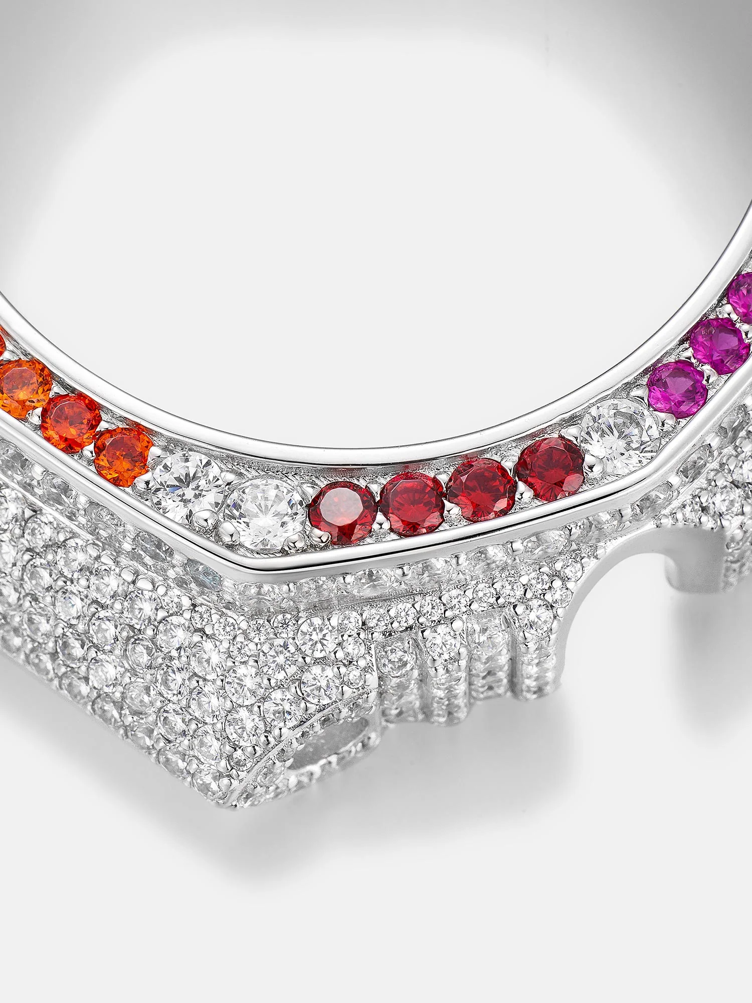 GM GBM 2100 Rainbow Gem White Moissanite Iced Bezel - Image 5
