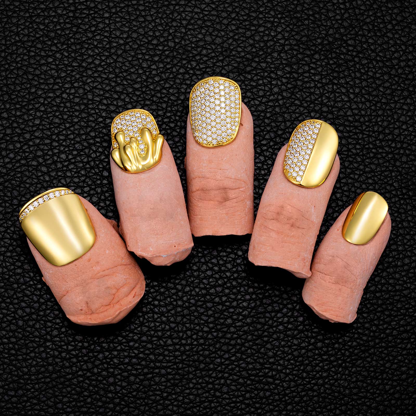 Gold Drip Hybrid Nail Set - Image 4