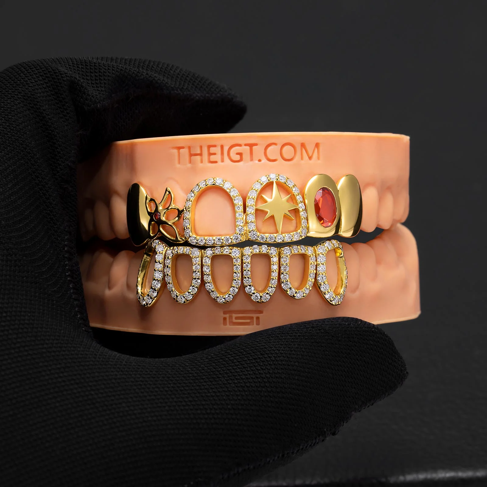 Gold Ruby Floral Open Grillz - Image 6