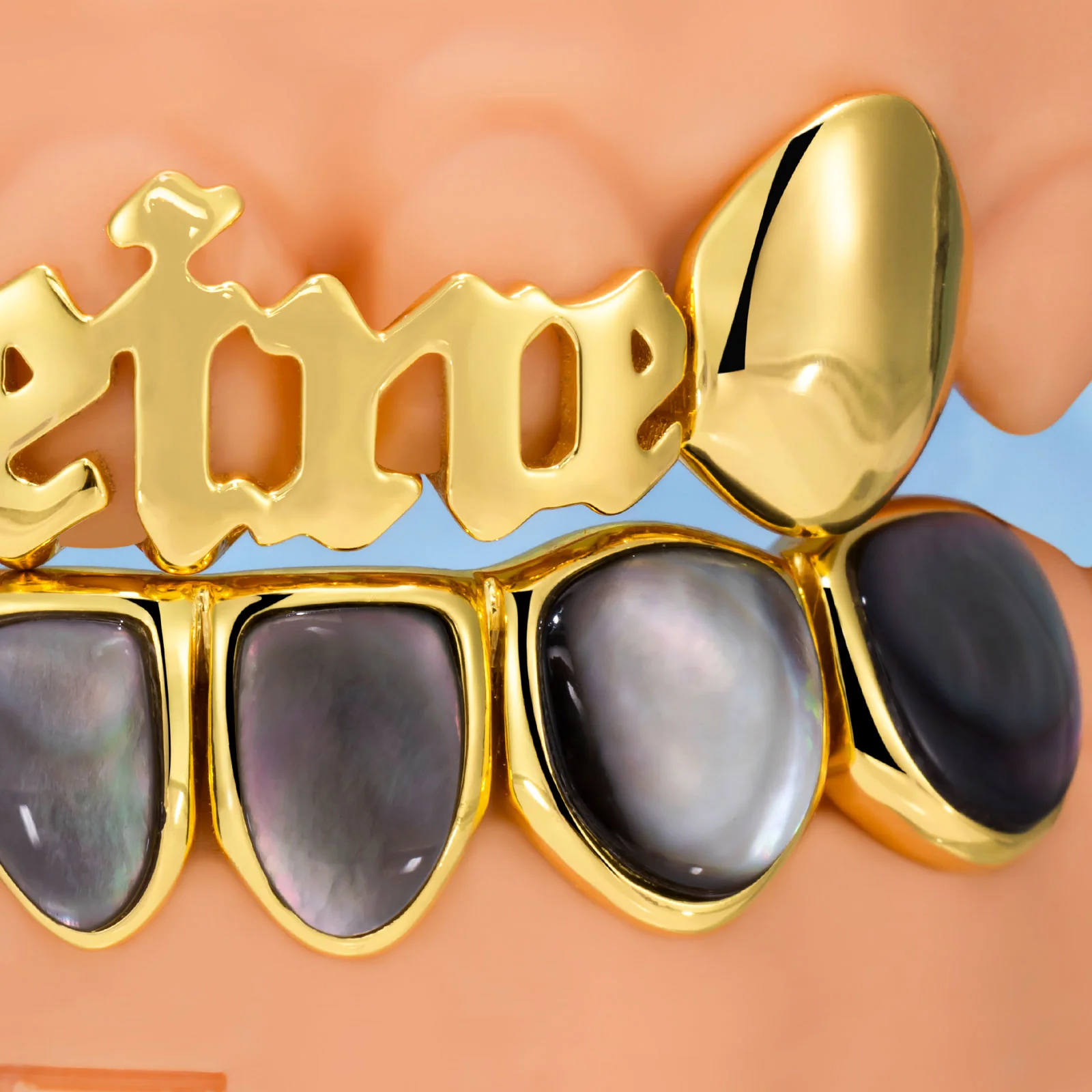 Golden Name & Black Pearl Grillz - Image 3