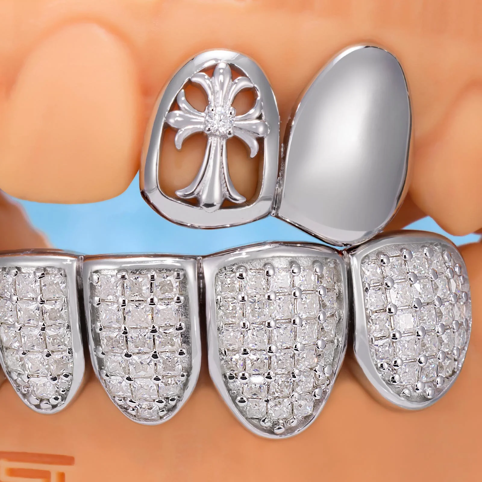 Gothic Cross & Full lce Grillz - Image 3