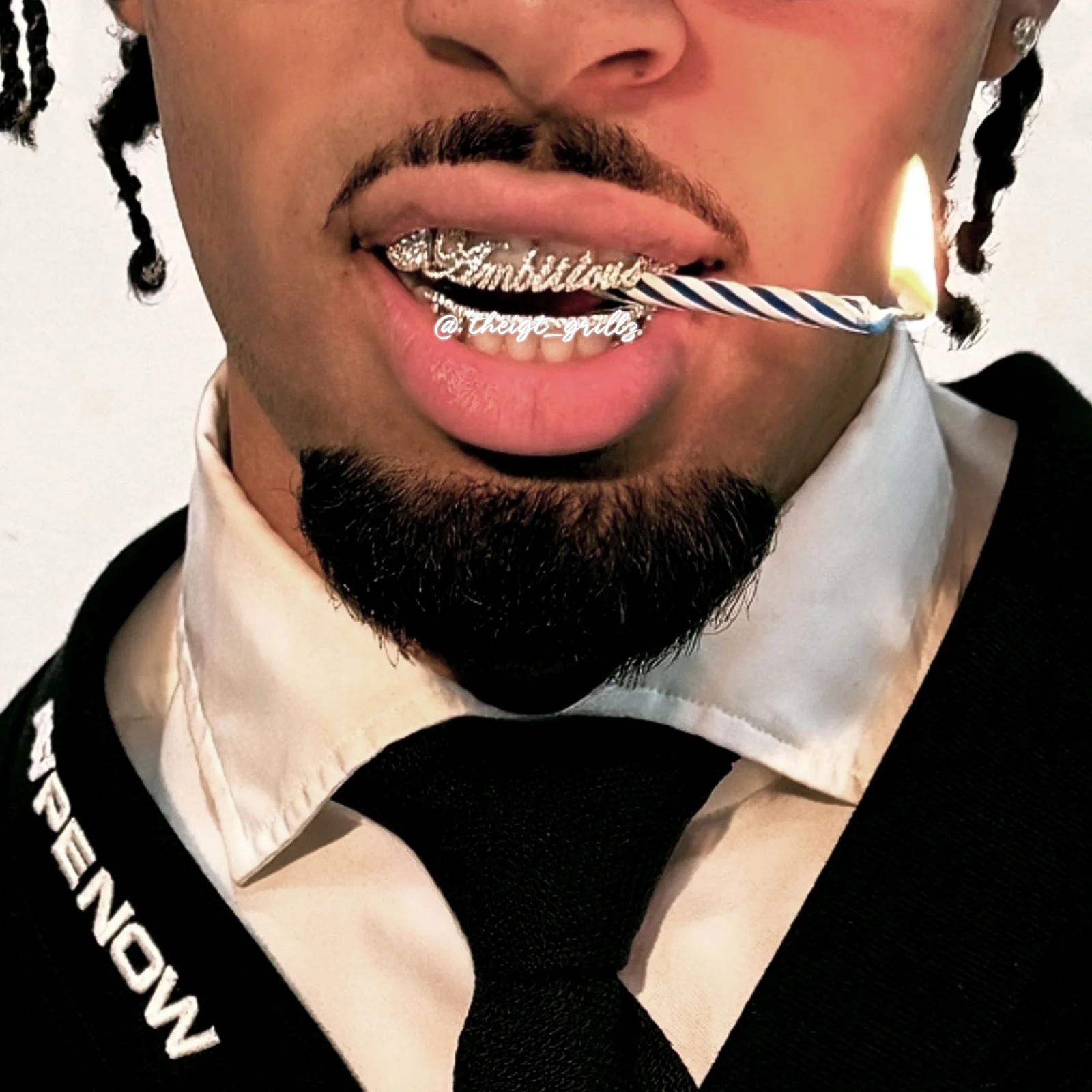 Gothic Script Grillz with Open Cross Canines - Image 7