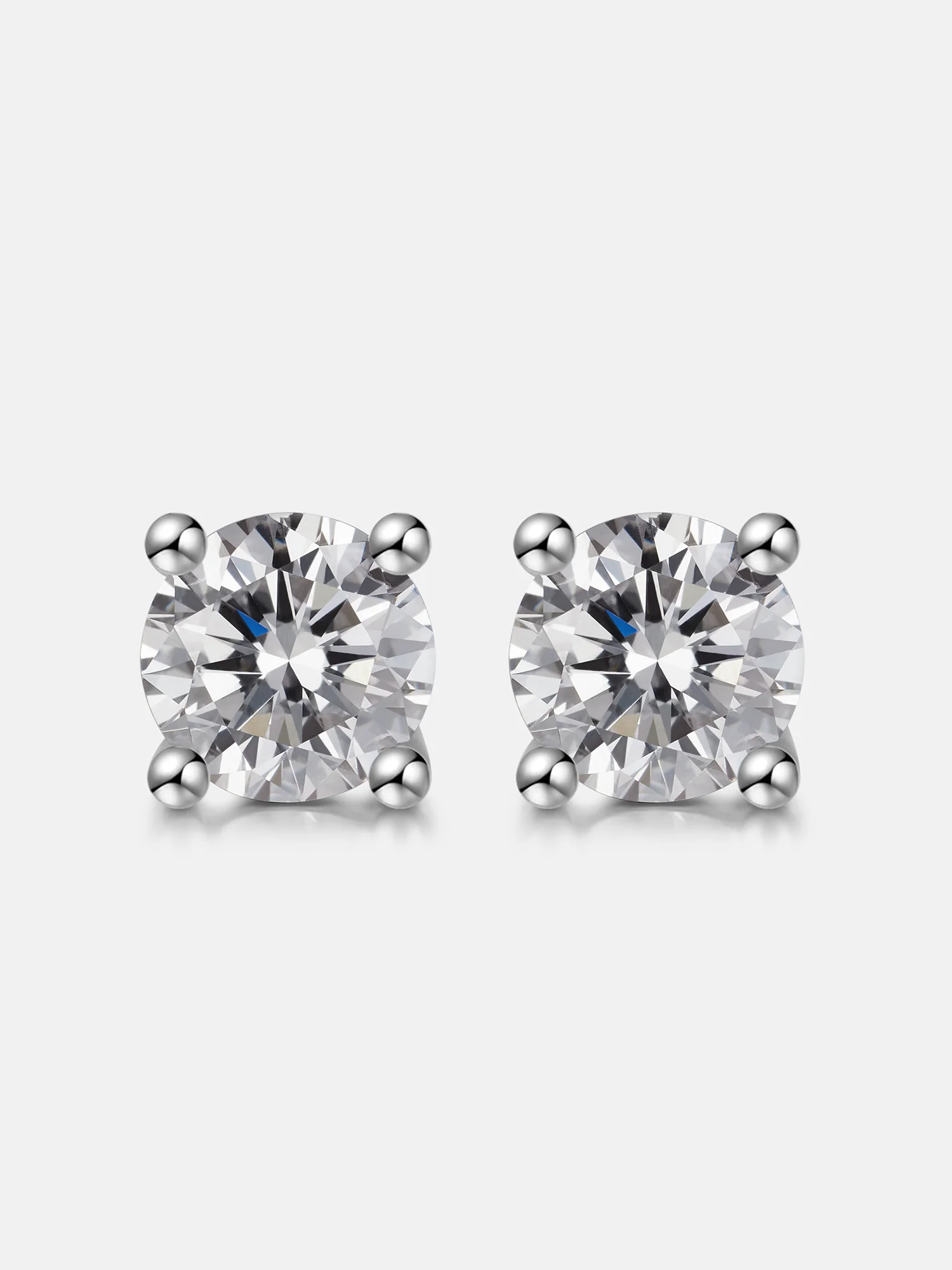 Halo Round Moissanite Stud Earrings