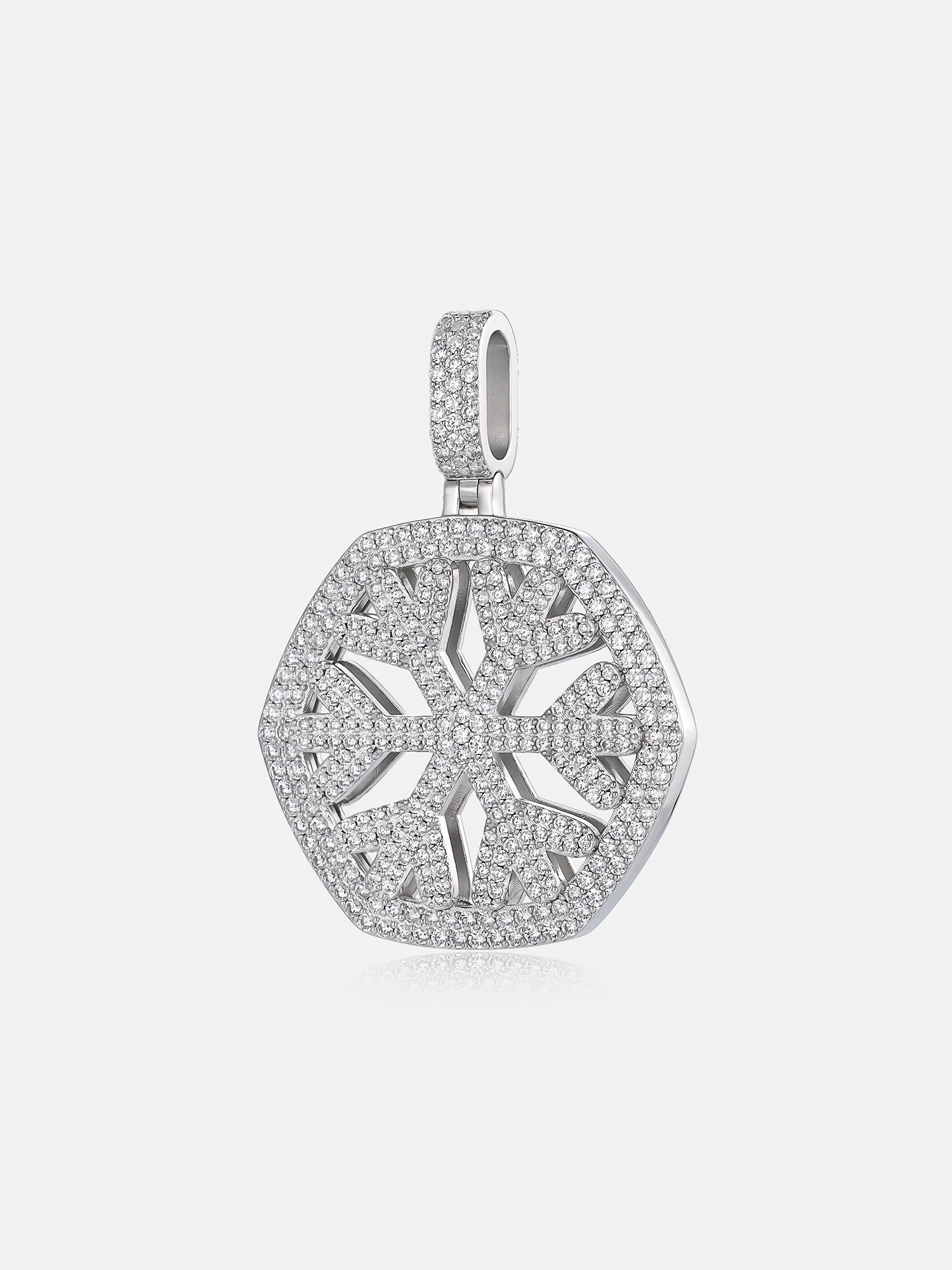 Hexagonal Crystal Moissanite Snow Pendant - Image 2