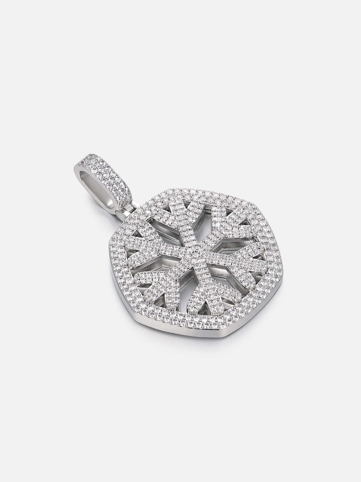 Hexagonal Crystal Moissanite Snow Pendant - Image 4